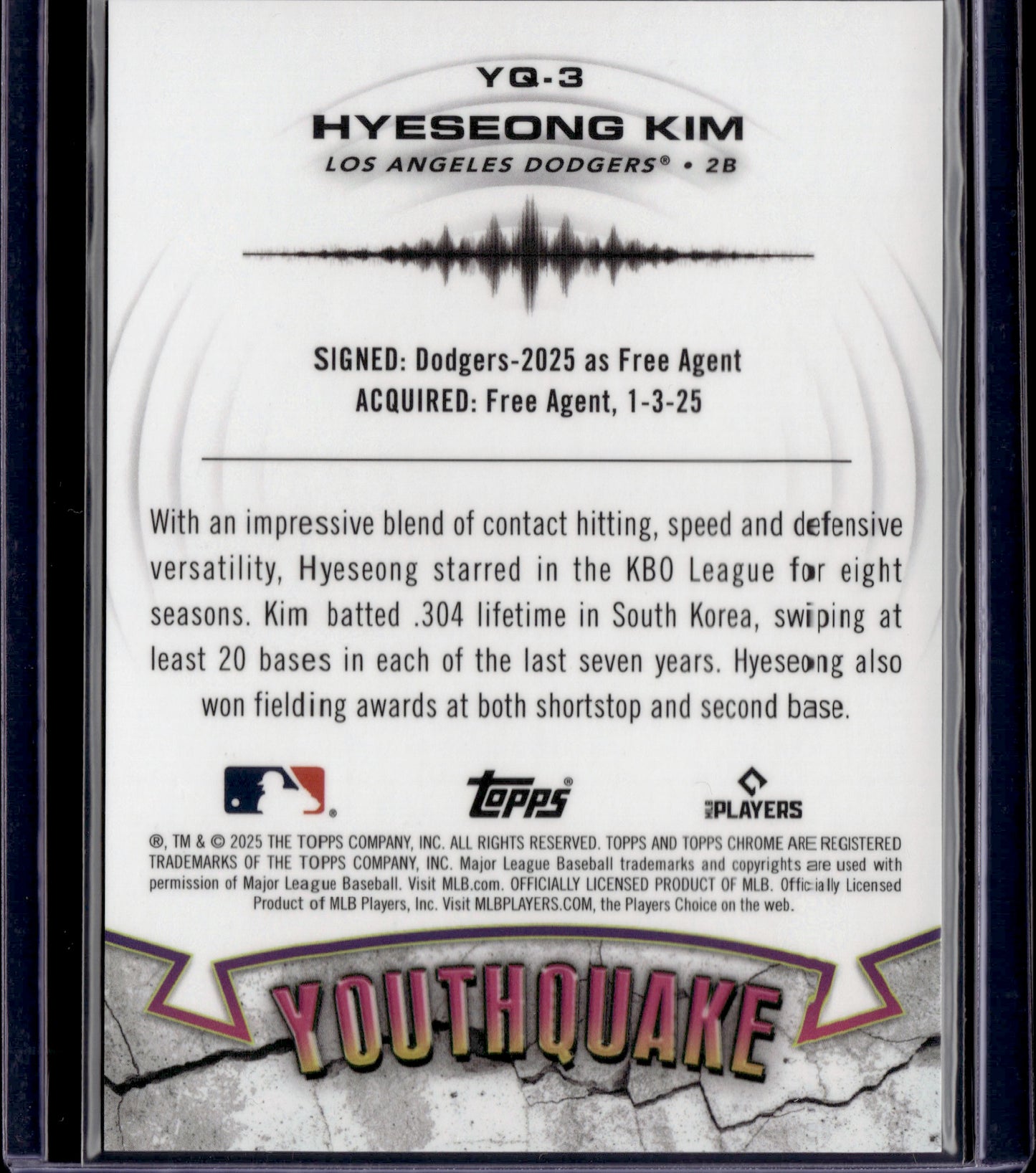 2025 Topps Chrome Youthquake Hyeseong Kim #YG-3 RC 3/5