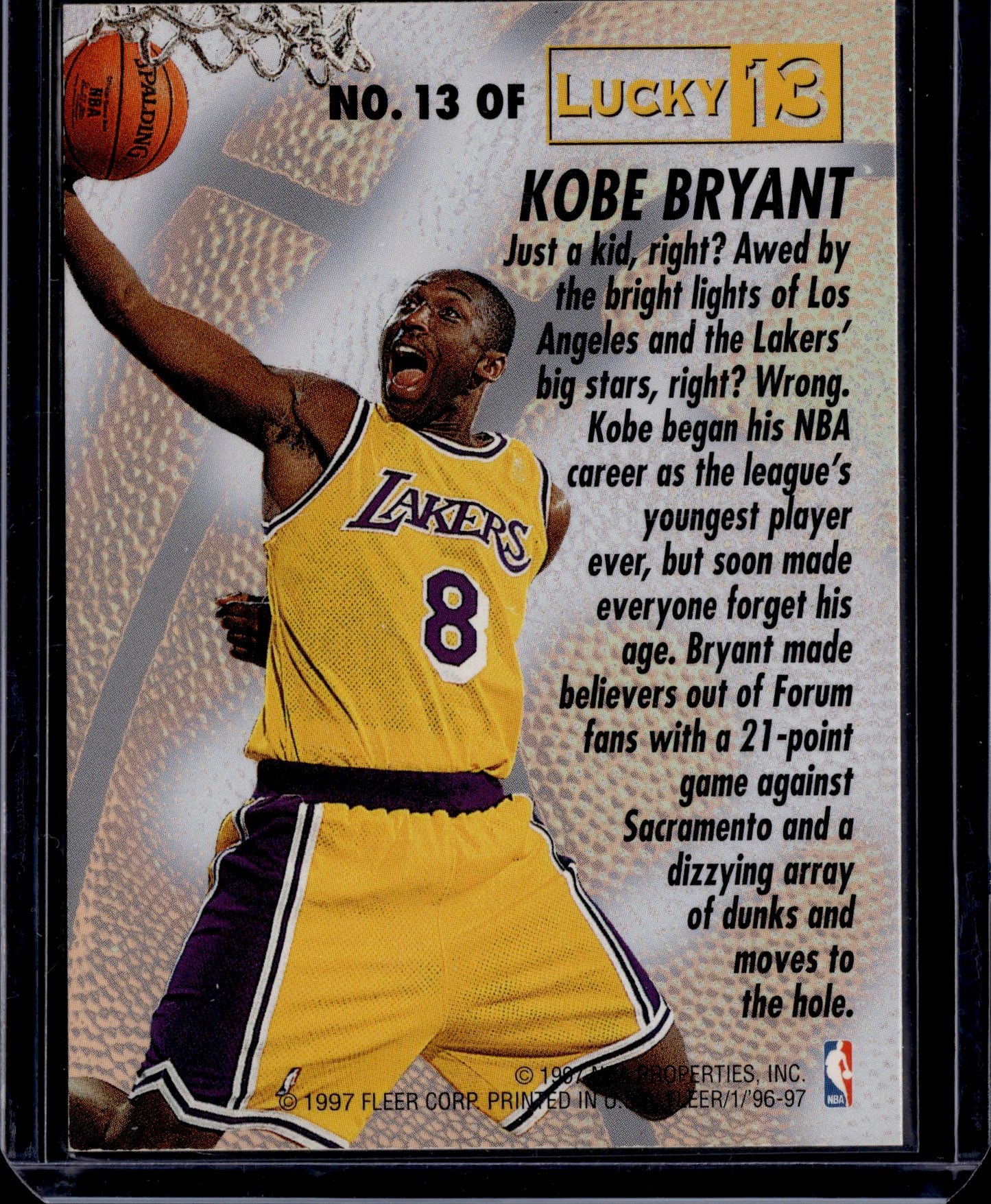 1996-97 Fleer Lucky 13 Kobe Bryant #13
