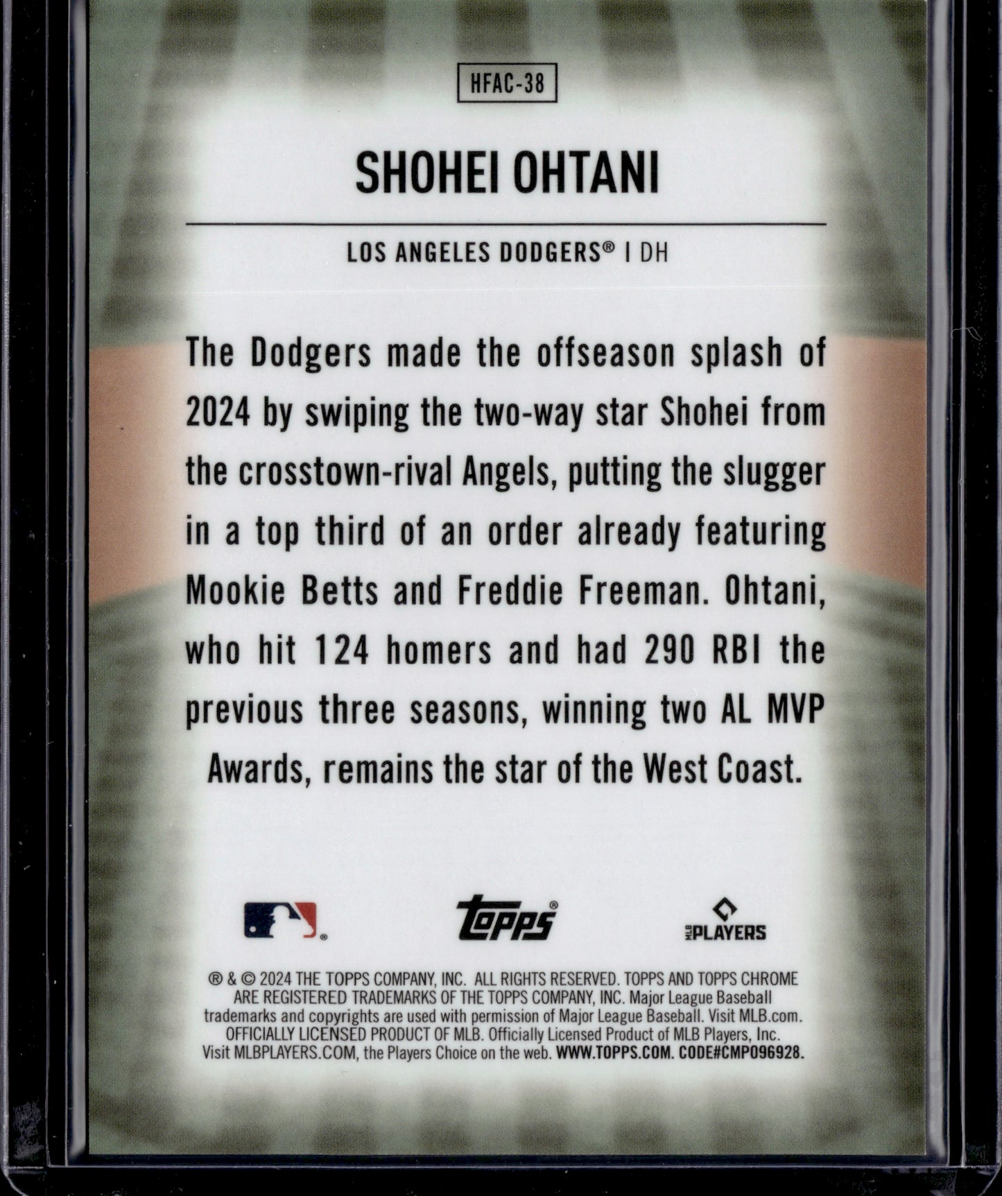 2024 Topps Chrome Shohei Ohtani Home Field Advantage SP #HFAC-38