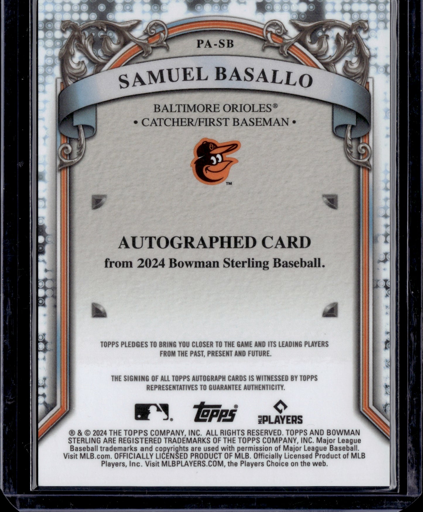 2024 Bowman Sterling Samuel Basallo Auto #PA-SB