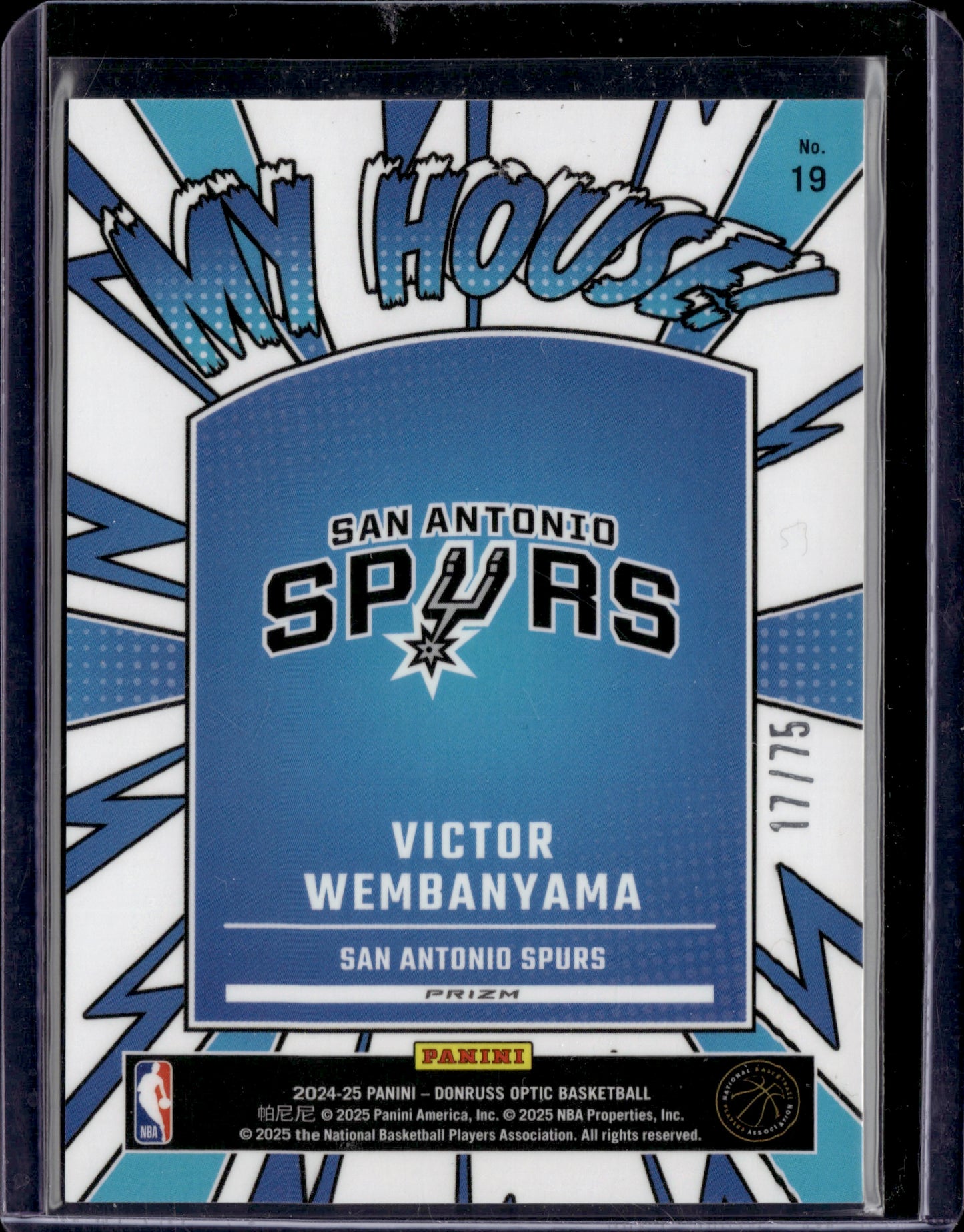 2024-25 Panini Donruss Optic My House! Victor Wembanyama #19 Prizm 17/75