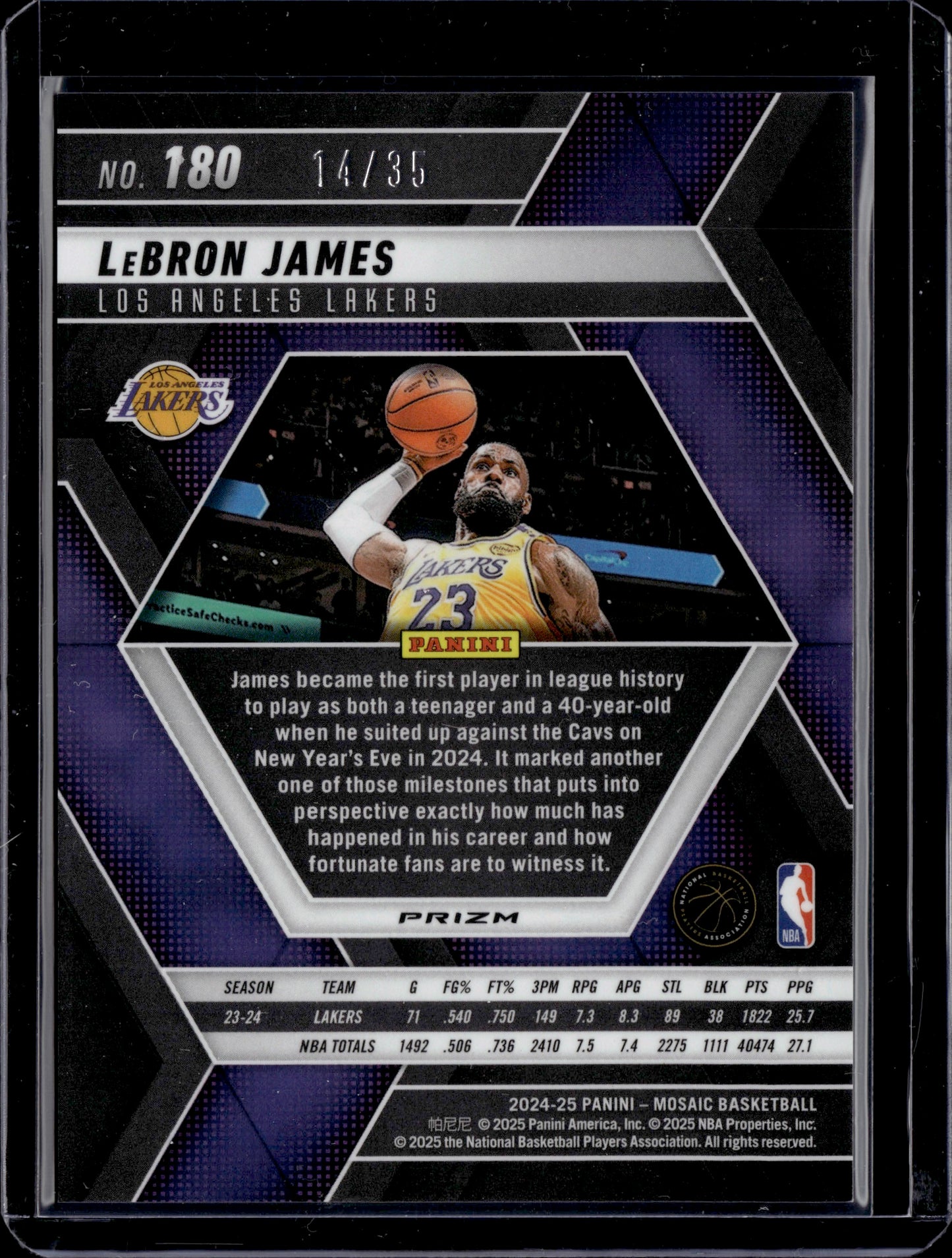 2024-25 Panini Mosaic LeBron James #180 Blue Scope /35