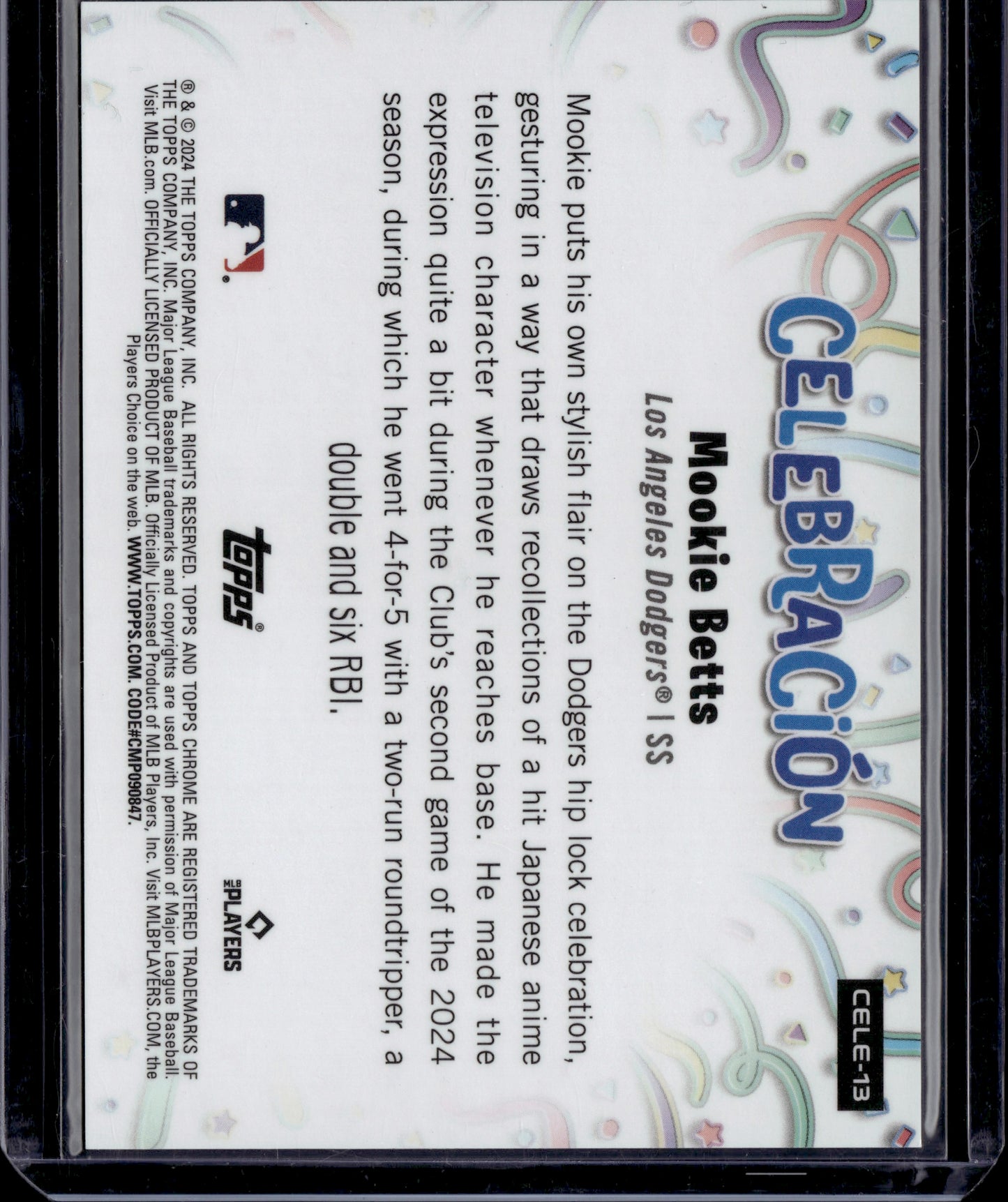 2024 Topps Chrome Mookie Betts Celebracion #CELE-13 /99
