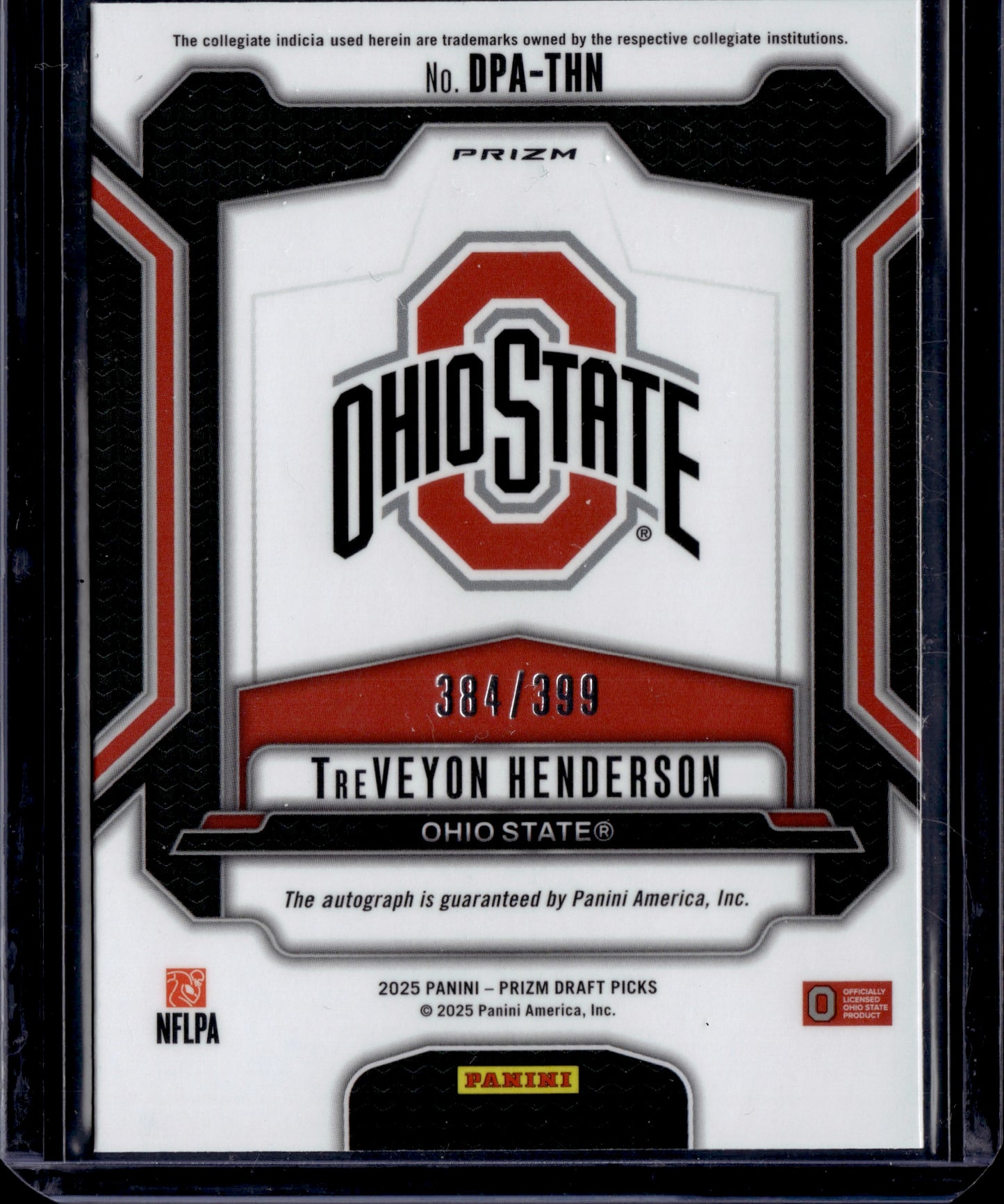 2025 Panini Prizm Draft Picks Autographs TreVeyon Henderson Auto /399 RC