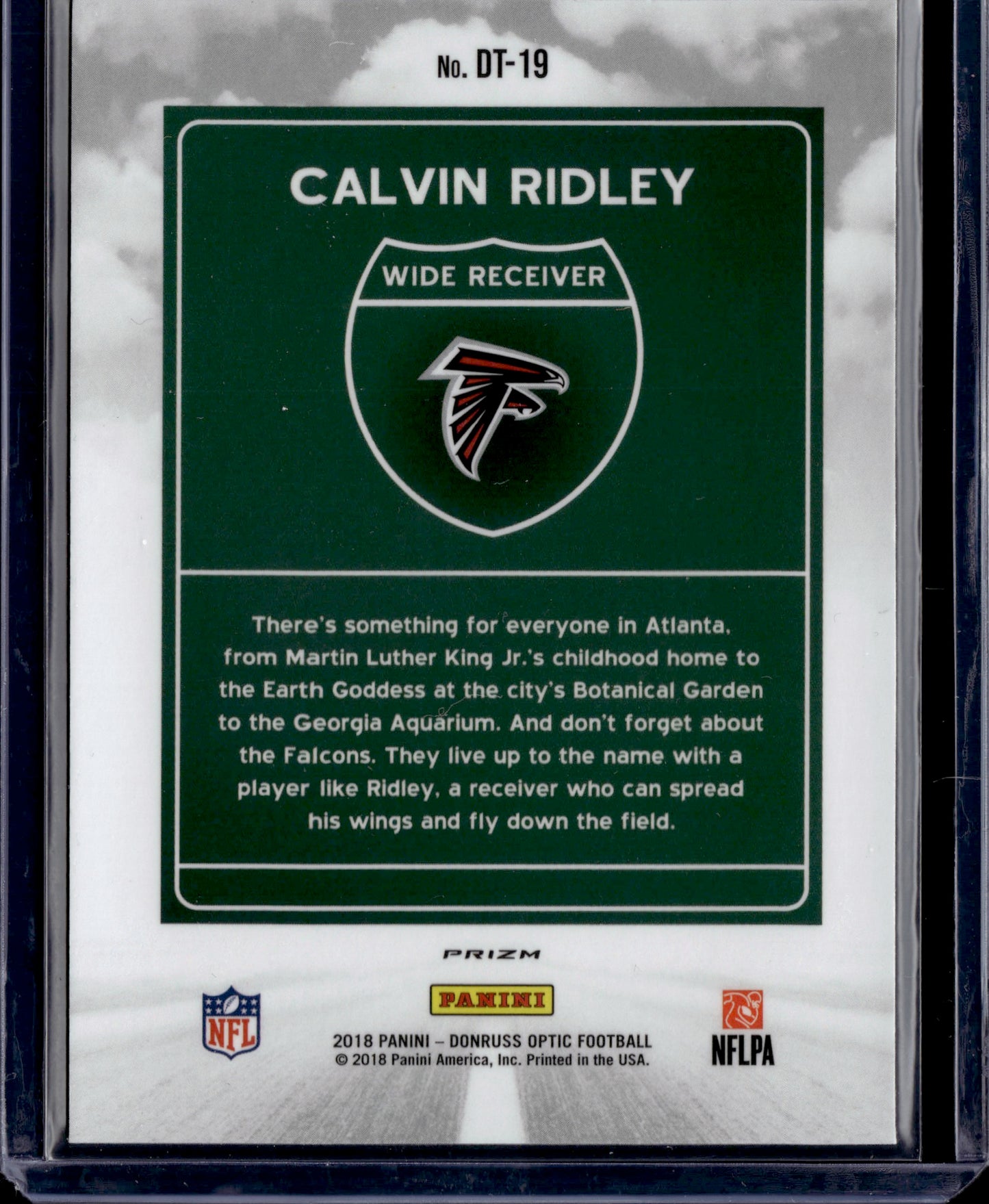 2018 Panini Donruss Optic Football Calvin Ridley #DT-19 Prizm