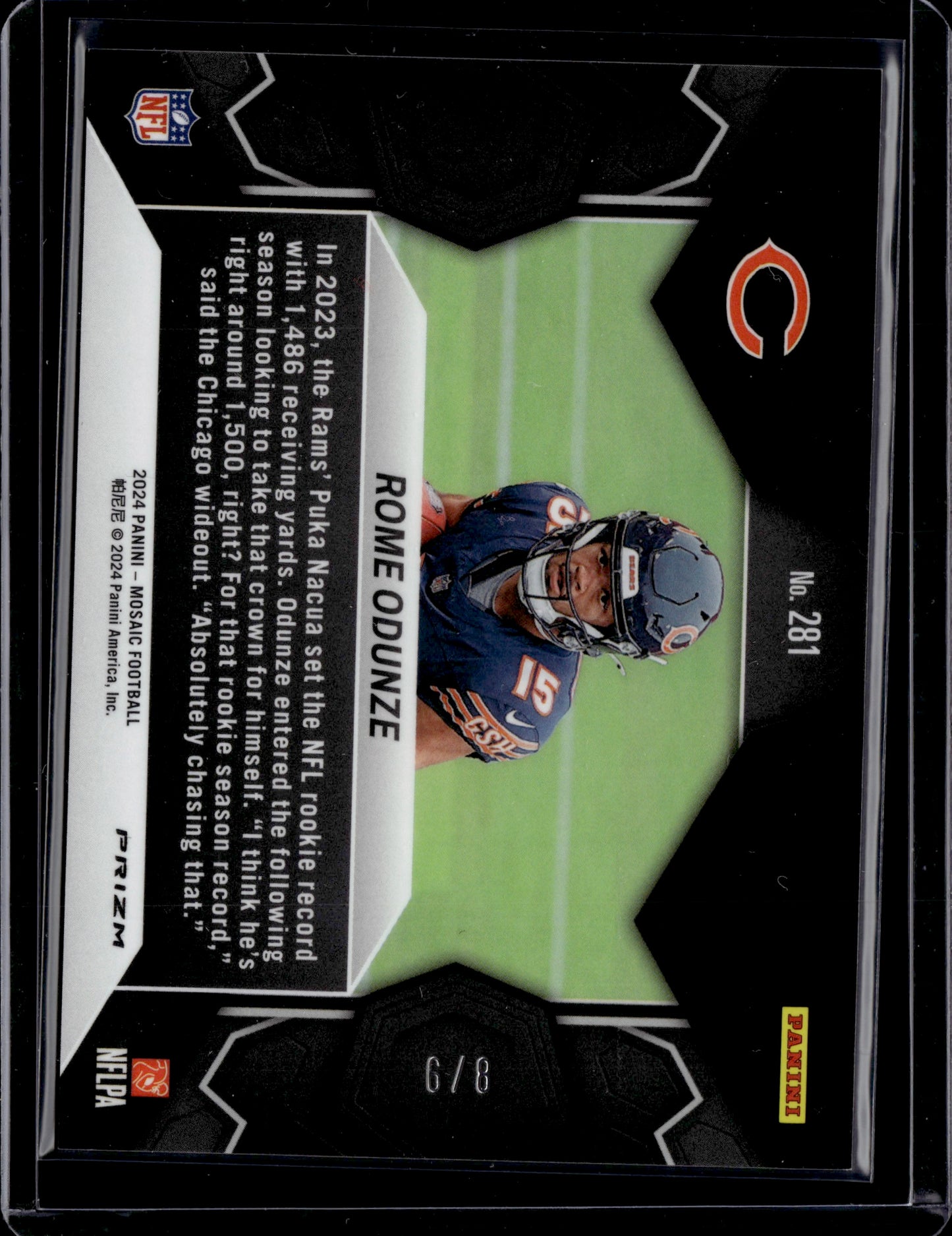 2024 Panini Mosaic NFL Debut Rome Odunze #281 RC /8