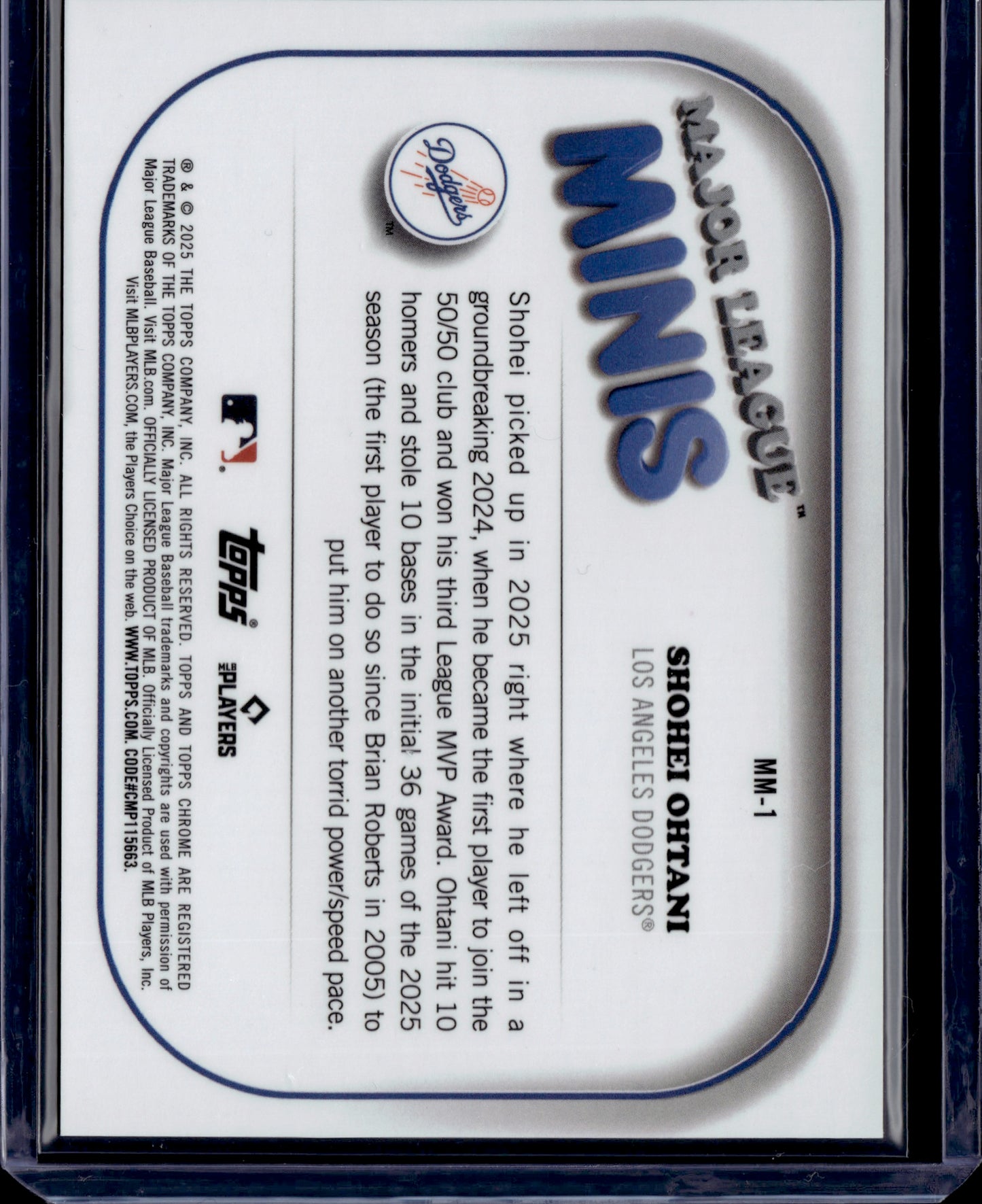 2025 Topps Chrome Major League Minis Shohei Ohtani SSP #MM-1