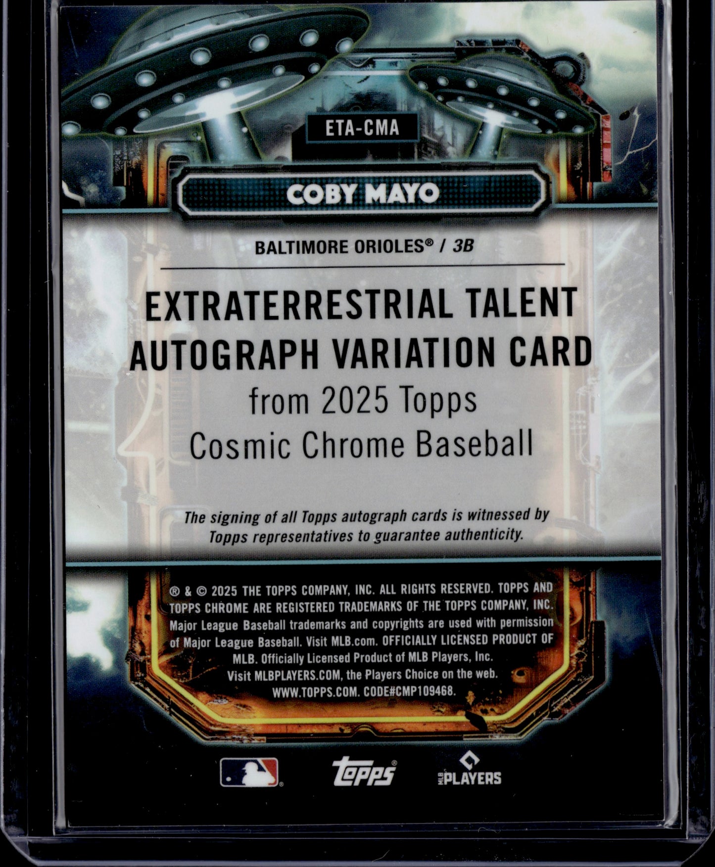 2025 Topps Cosmic Chrome Coby Mayo Auto #ETA-CMA RC /25