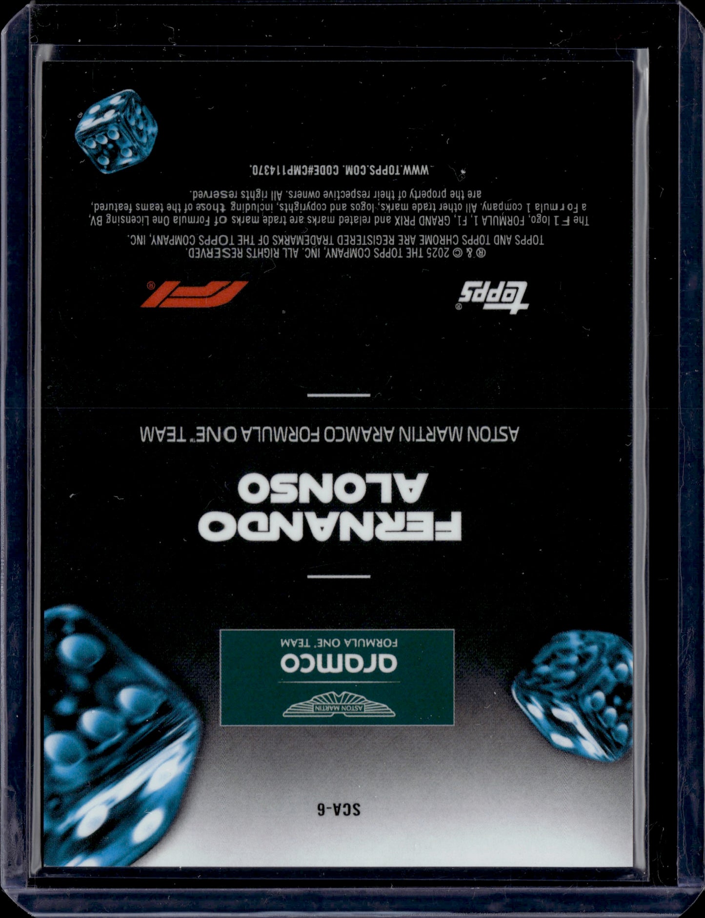 2025 Topps Chrome Formula 1 Ace of Trades Fernando Alonso #SCA-6 Gold /50