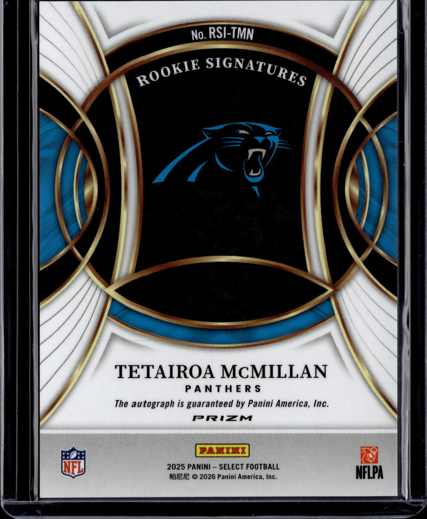 2026 Panini Select Prizm Tetairoa McMillan Silver Auto #RSI-TMN RC