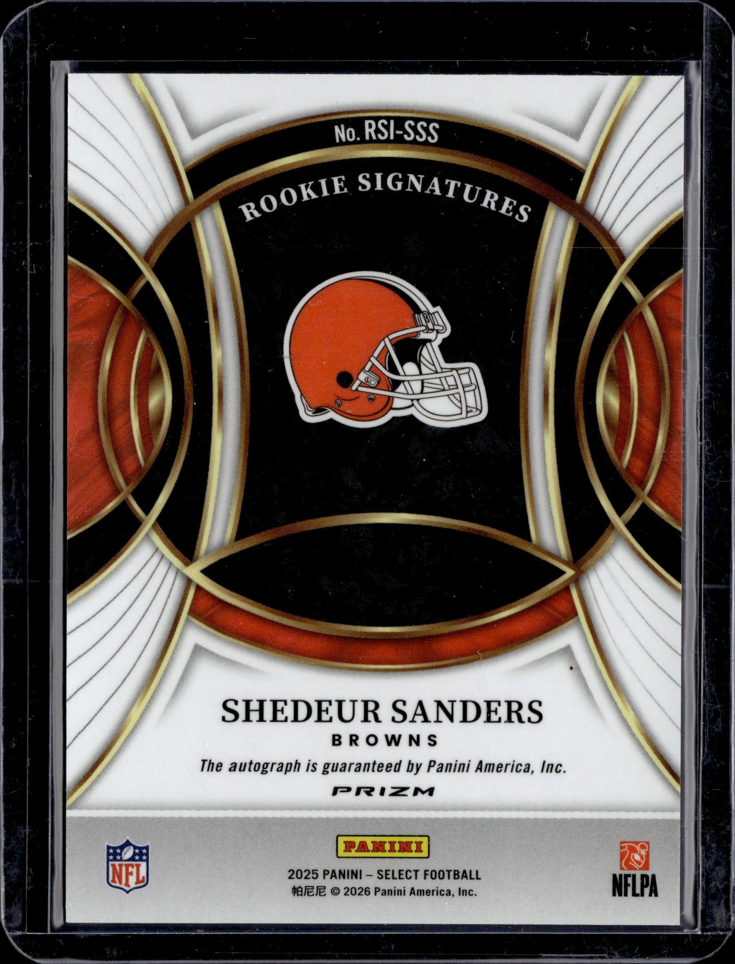 2026 Panini Select Prizm Shedeur Sanders Silver Auto #RSI-SSS RC
