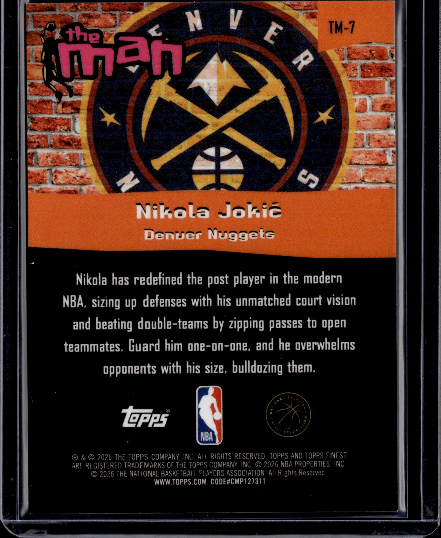 2026 Topps Finest The Man Nikola Jokić #TM-7