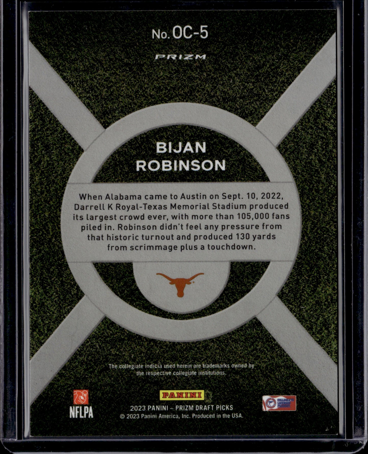 2023 Panini Prizm Draft Picks On Campus Bijan Robinson #OC-5 RC