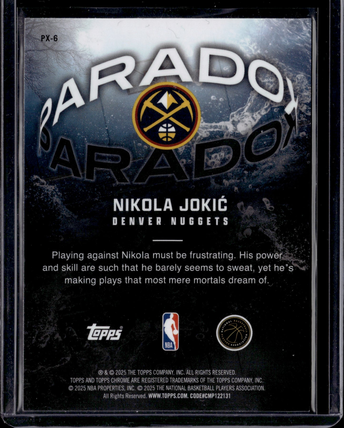 2025 Topps Chrome Paradox Nikola Jokić #PX-6