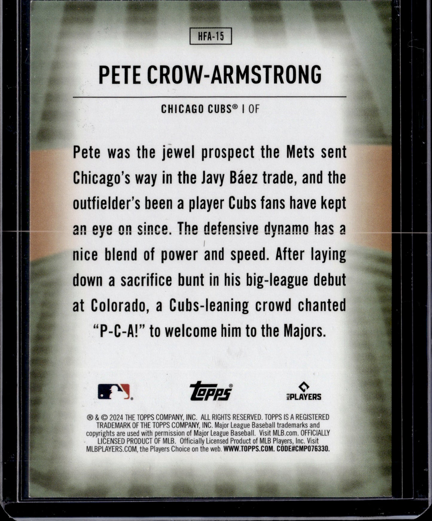 2024 Topps Home Field Advantage Pete Crow-Armstrong #HFA-15 RC