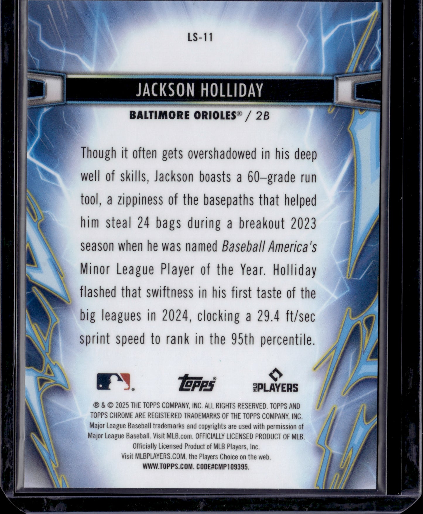 2025 Topps Chrome Cosmic Light Speed Jackson Holliday #LS-11 Orange /25