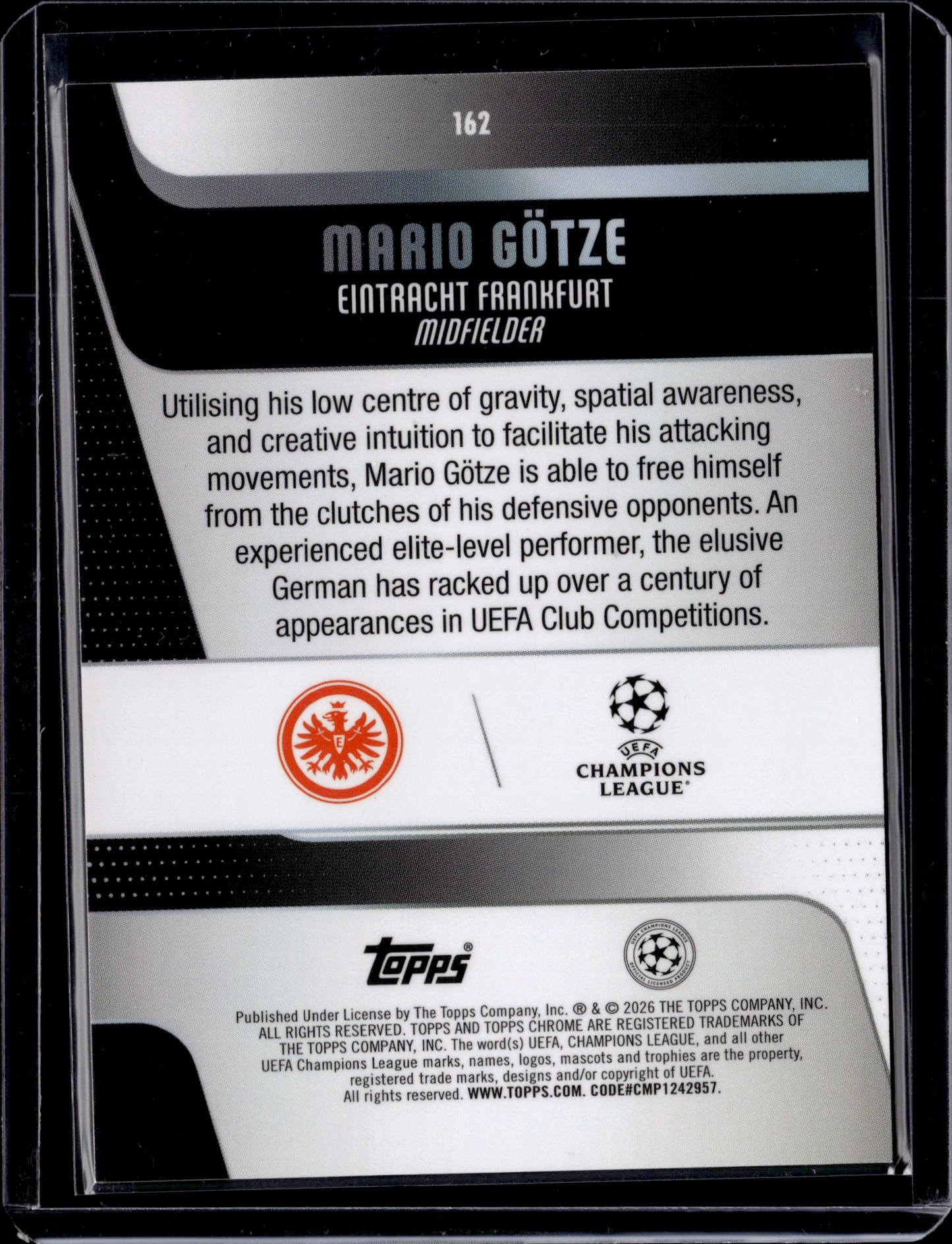 2026 Topps Chrome UEFA Champions League Mario Götze #162 Red /5