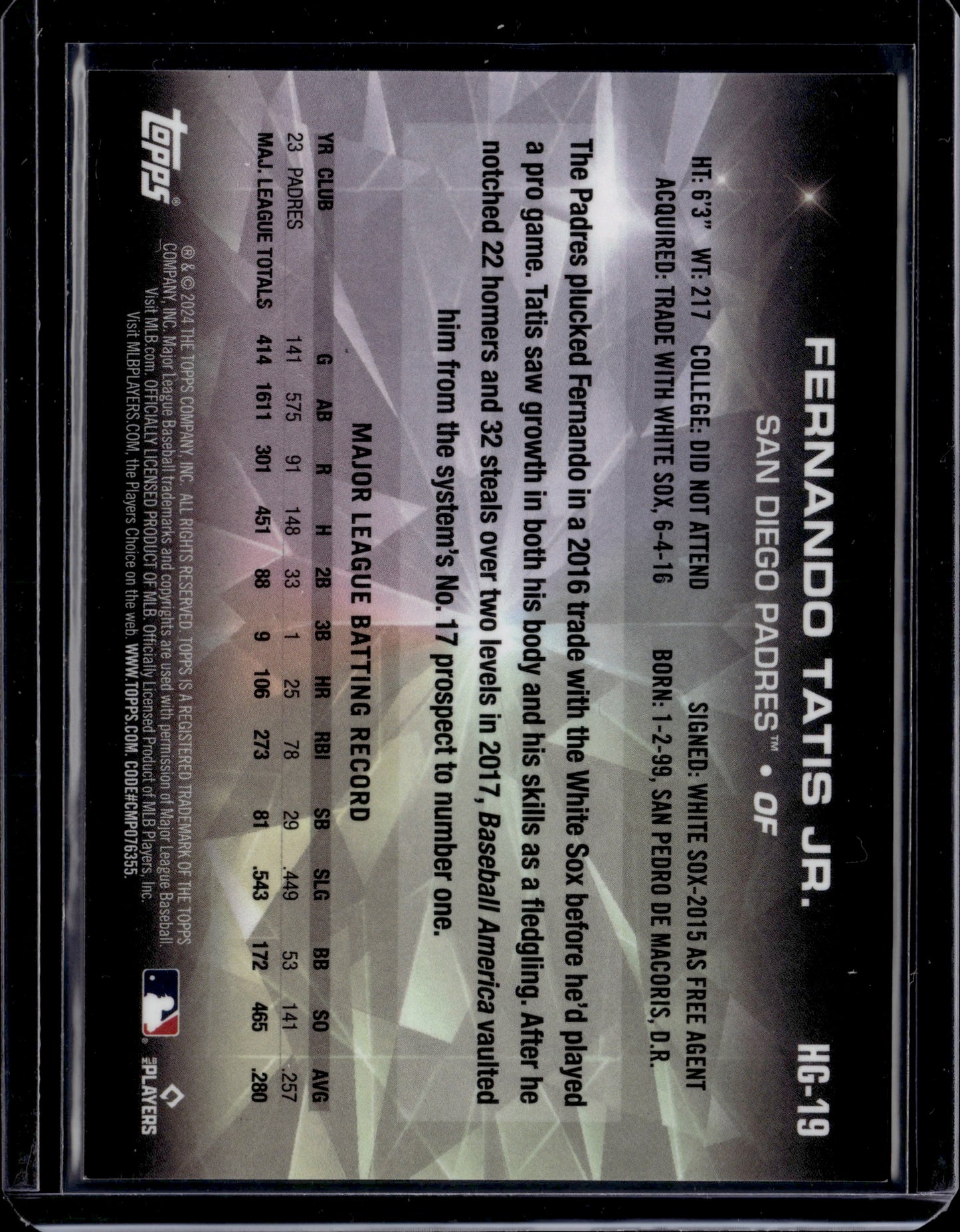 2024 Topps Chrome Hidden Gems Fernando Tatis Jr. SP #HG-19