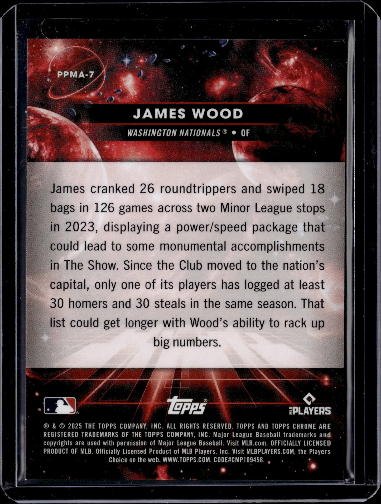 2025 Topps Chrome Planetary Pursuit Mars James Wood SP #PPMA-7 RC
