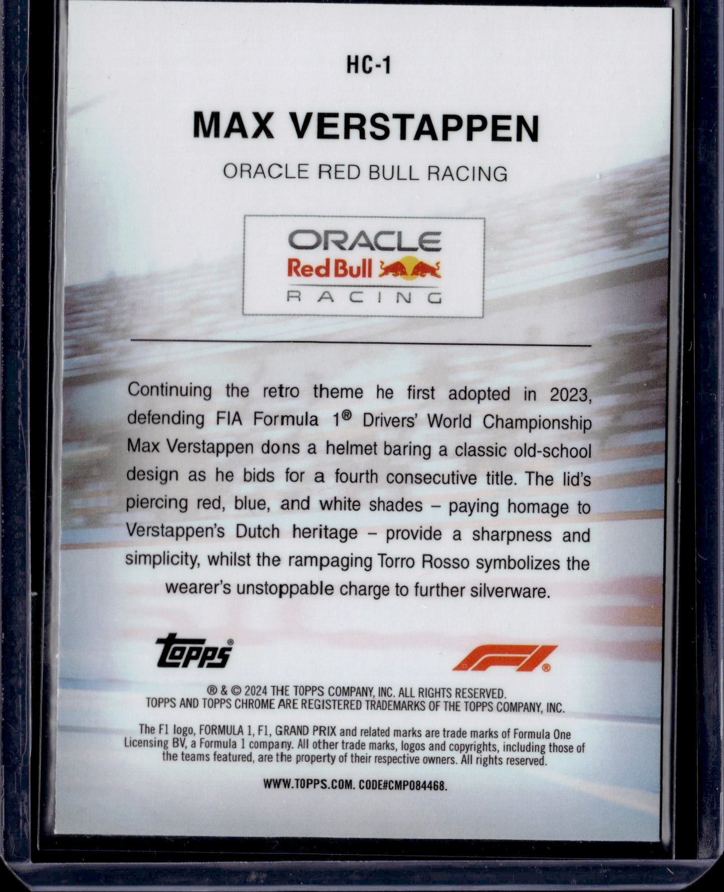 2024 Topps Chrome Helmet Collection Max Verstappen #HC-1