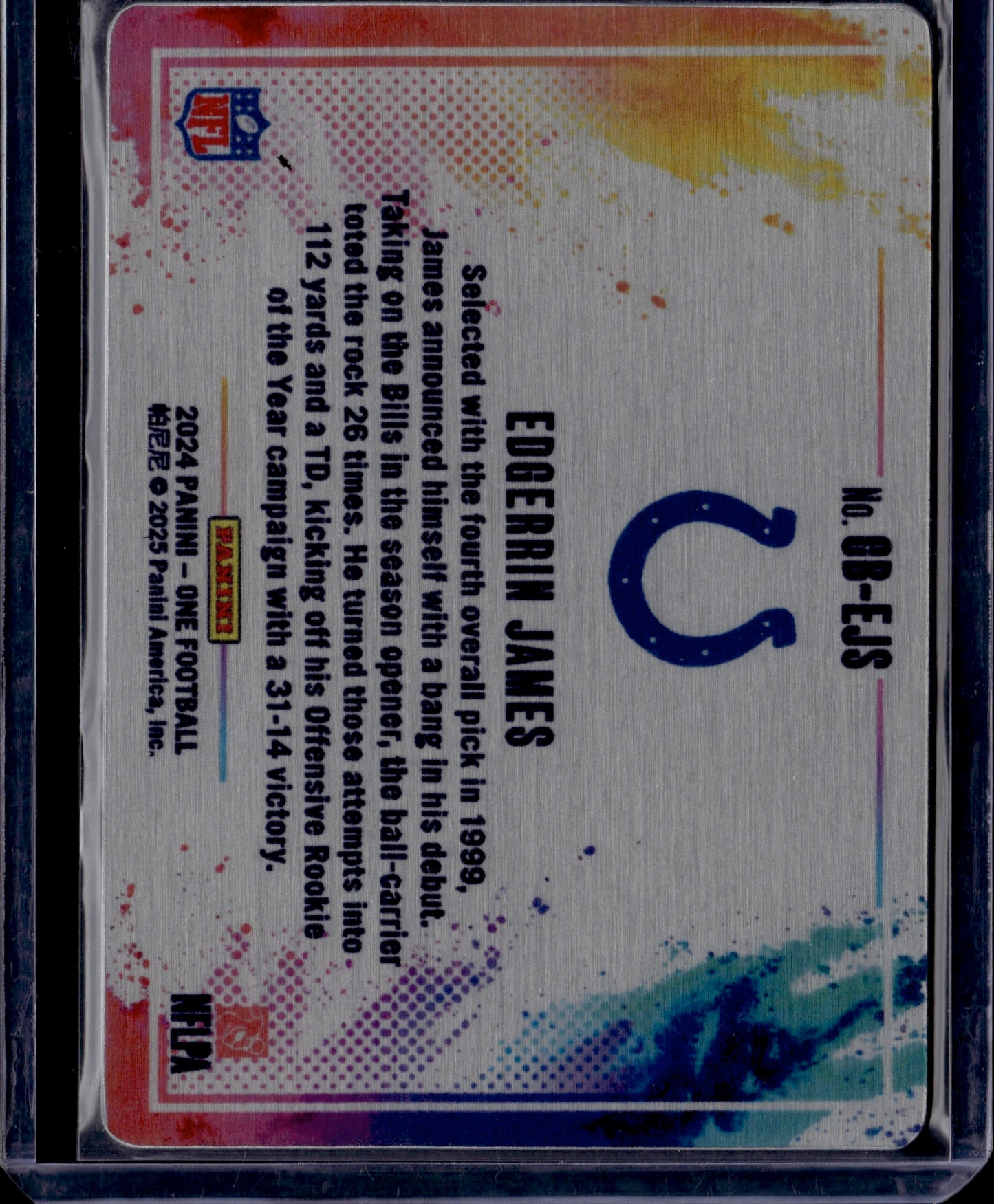 2025 Panini One Football Edgerrin James Color Blast #OB-EJS