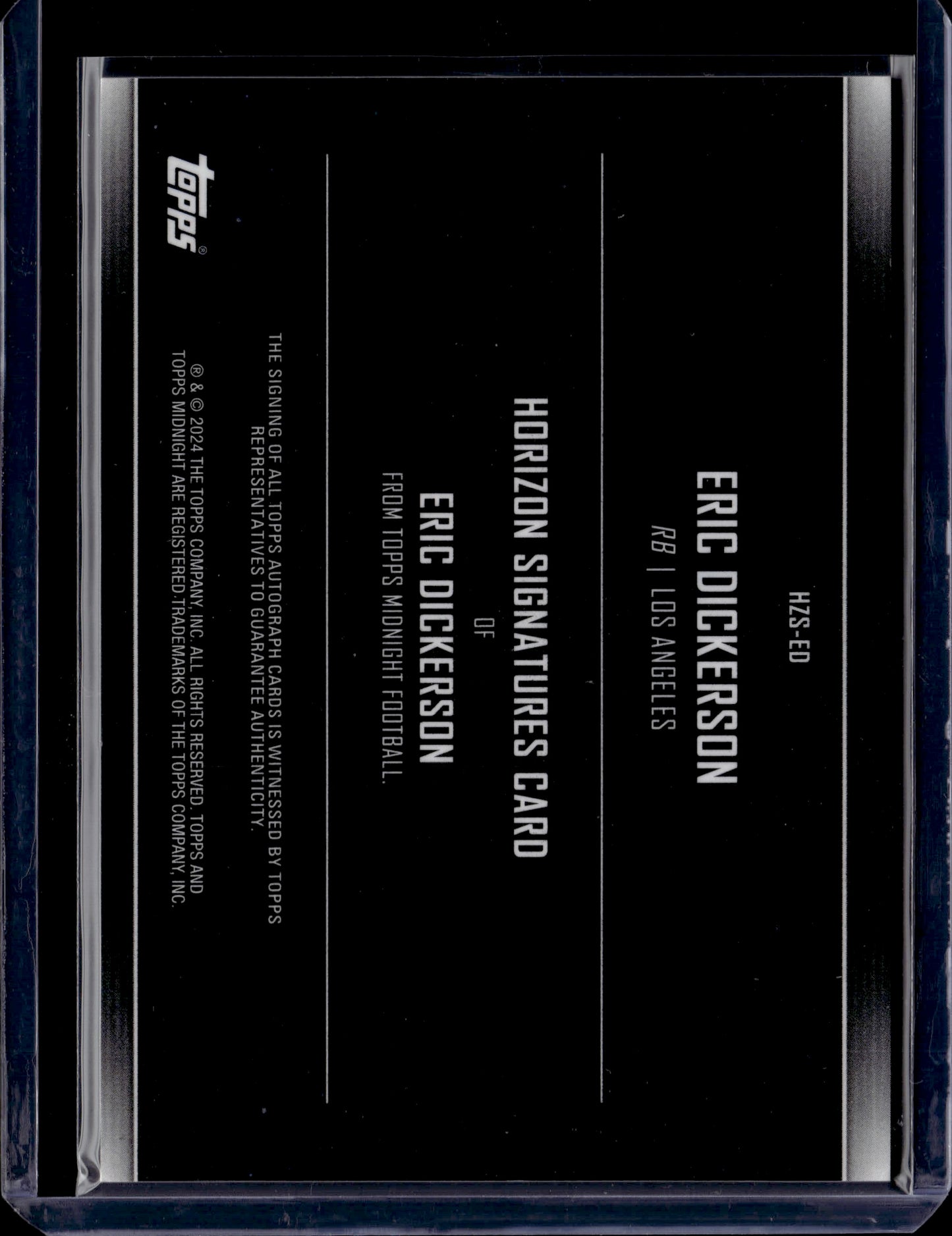 2024 Topps Midnight Football Eric Dickerson #HZS-ED Auto /99