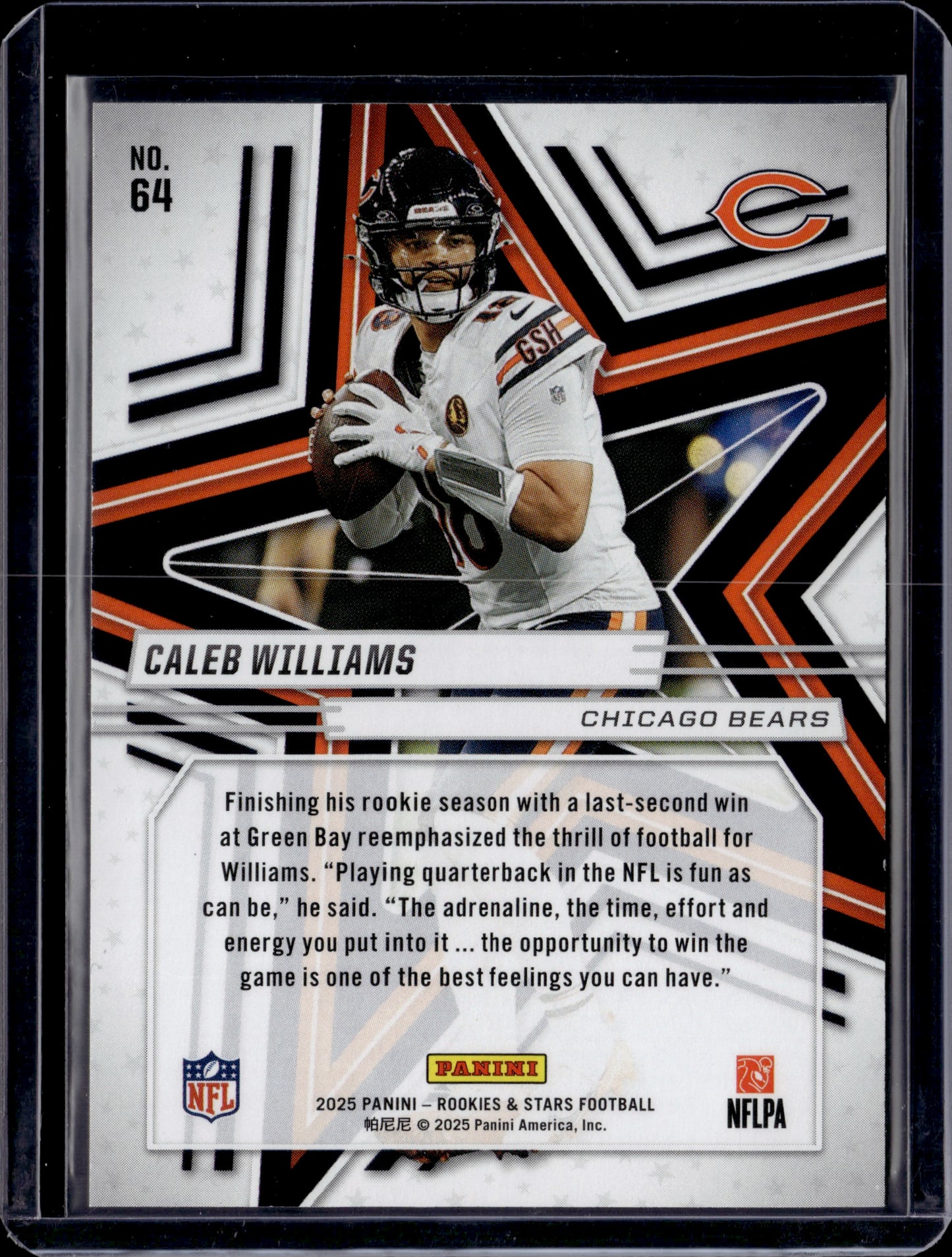 2025 Panini Rookies & Stars Caleb Williams #64 Gold /10