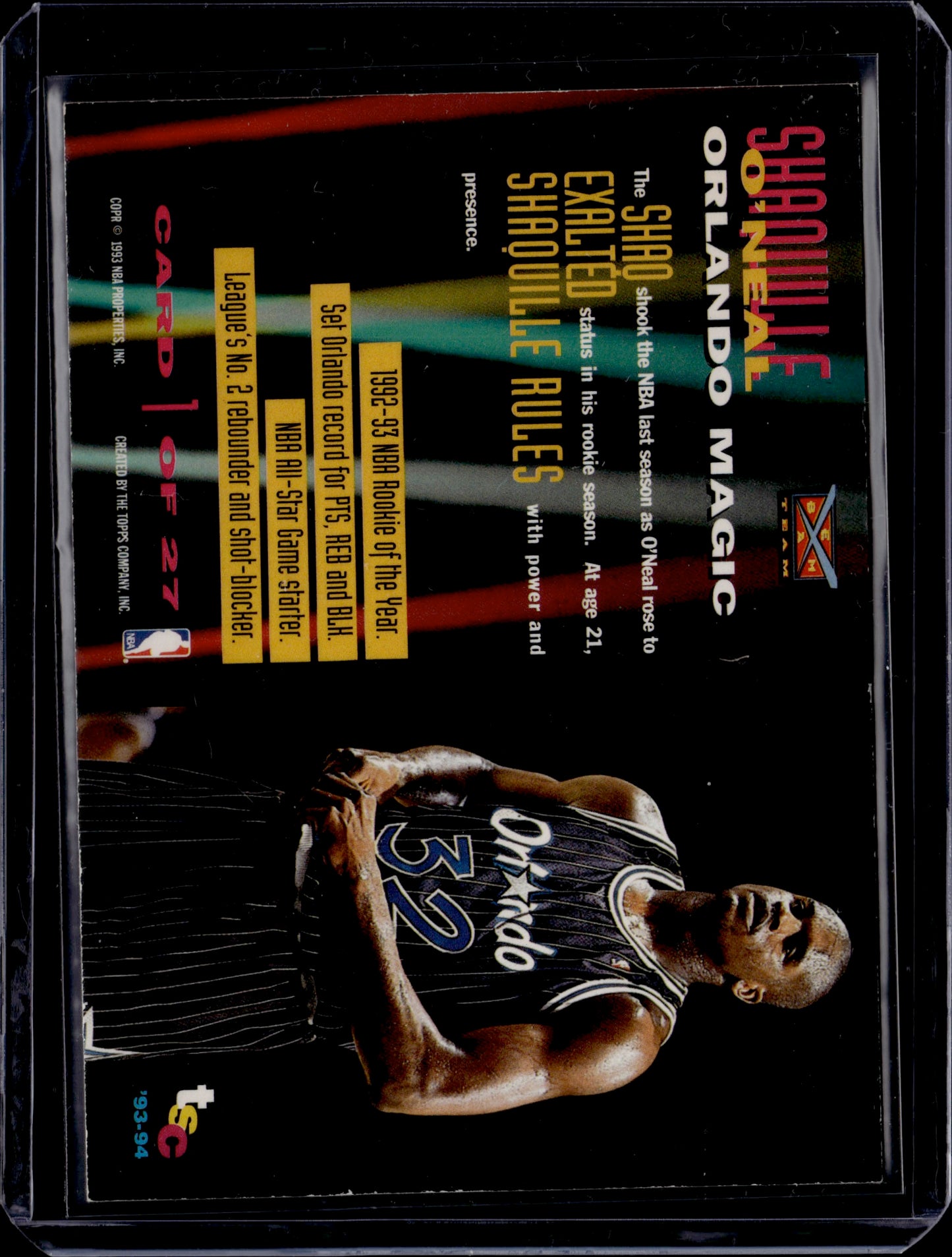 1992 Topps Stadium Club Members Only Beam Team Shaquille O'Neal #1
