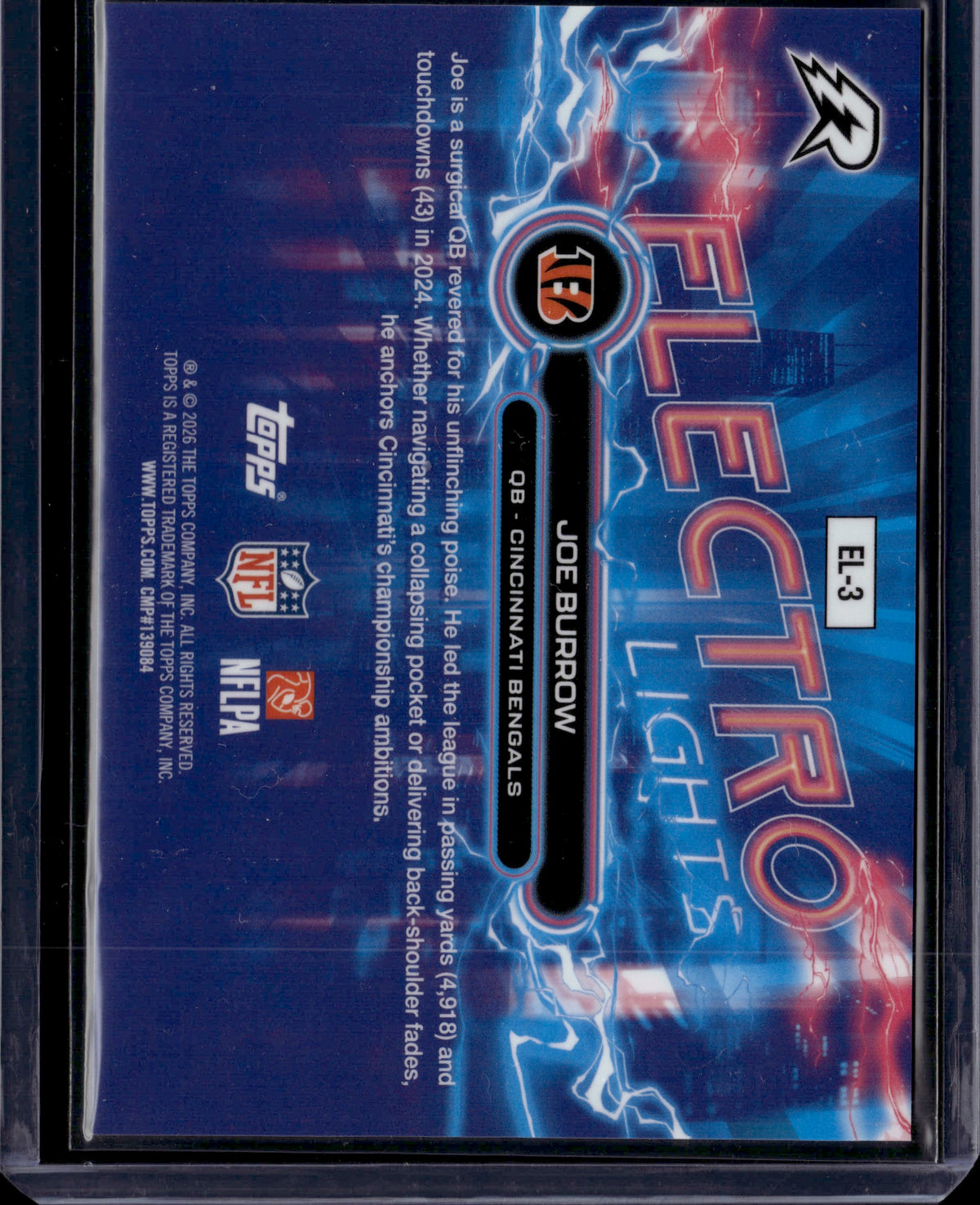 2026 Topps Rip Electro Lights Joe Burrow SP #EL-3