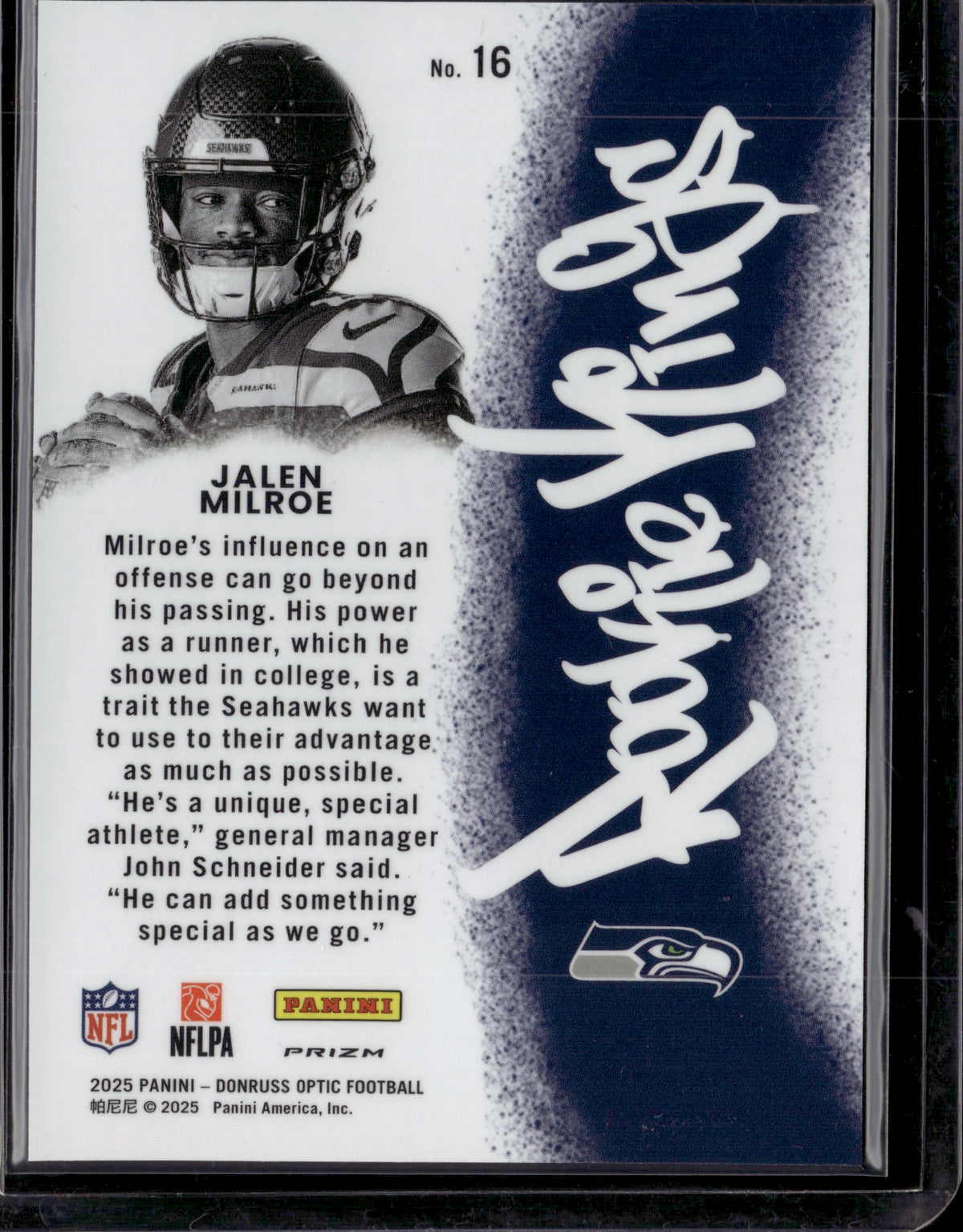 2025 Panini Donruss Optic Football Rookie Kings Jalen Milroe #16 RC