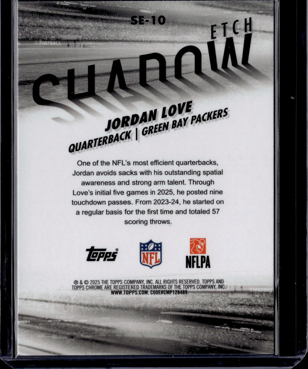 2025 Topps Chrome Shadow Etch Jordan Love #SE-10