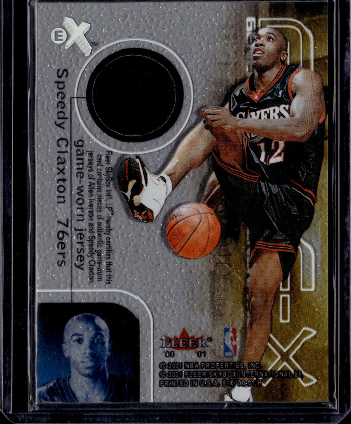 2001 Fleer E-X Genuine Coverage Allen Iverson Speedy Claxton Dual Patch
