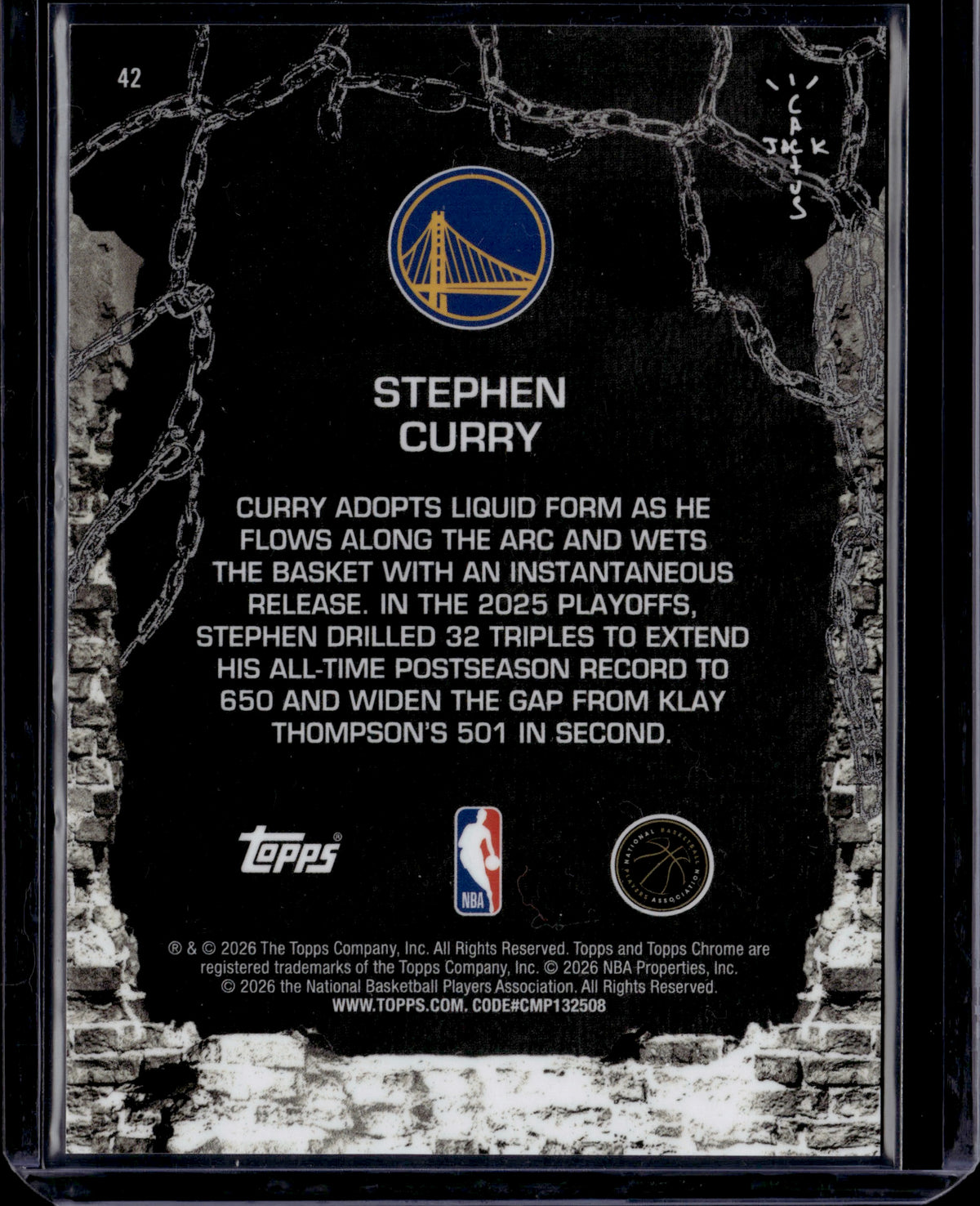 2026 Topps Chrome Cactus Jack Stephen Curry Orange /25 #42