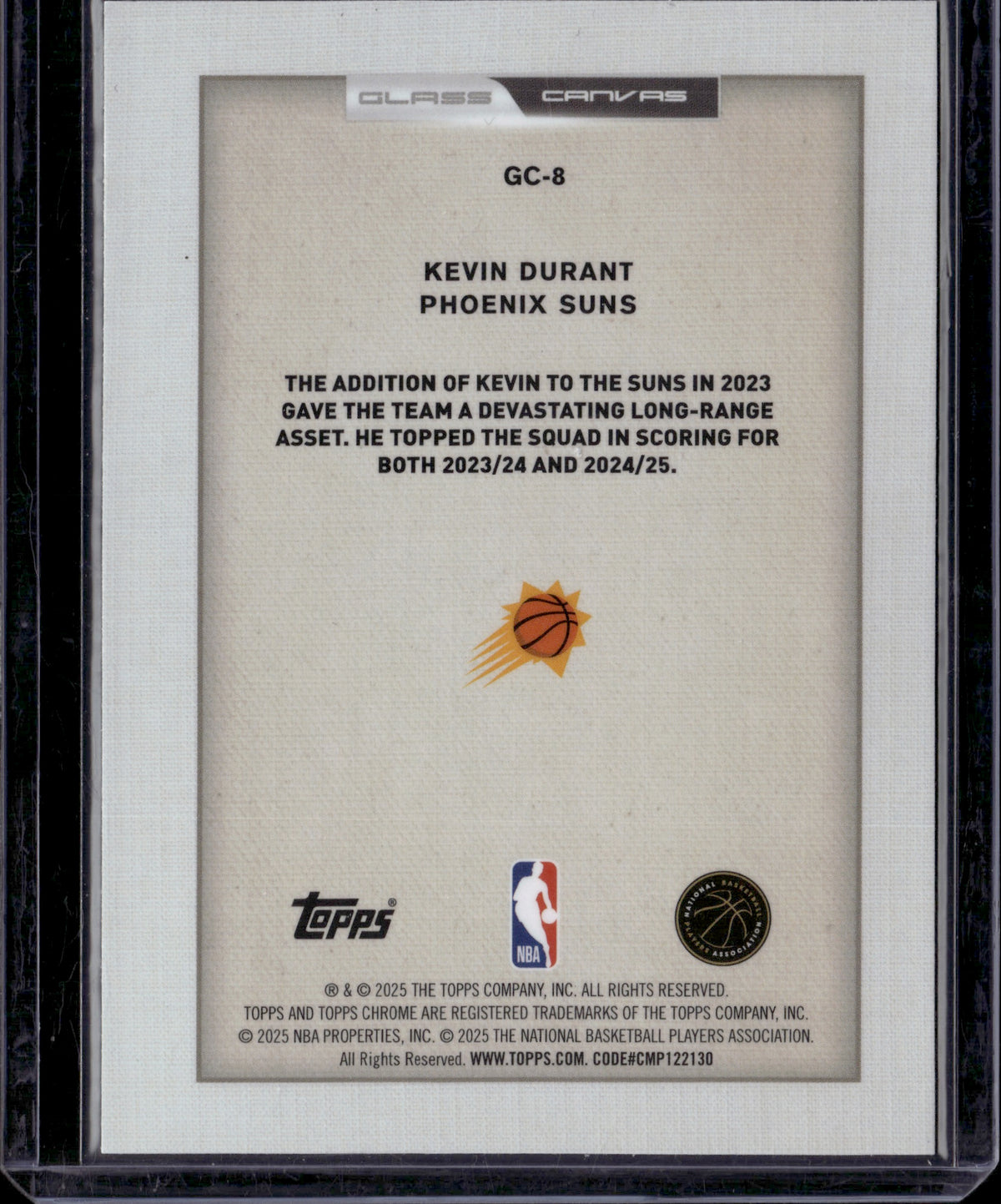 2025 Topps Chrome Kevin Durant #GC-8 Glass Canvas