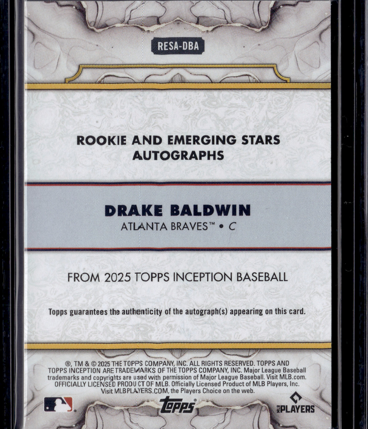 2025 Topps Inception Drake Baldwin #RESA-DBA Green RC Auto /125