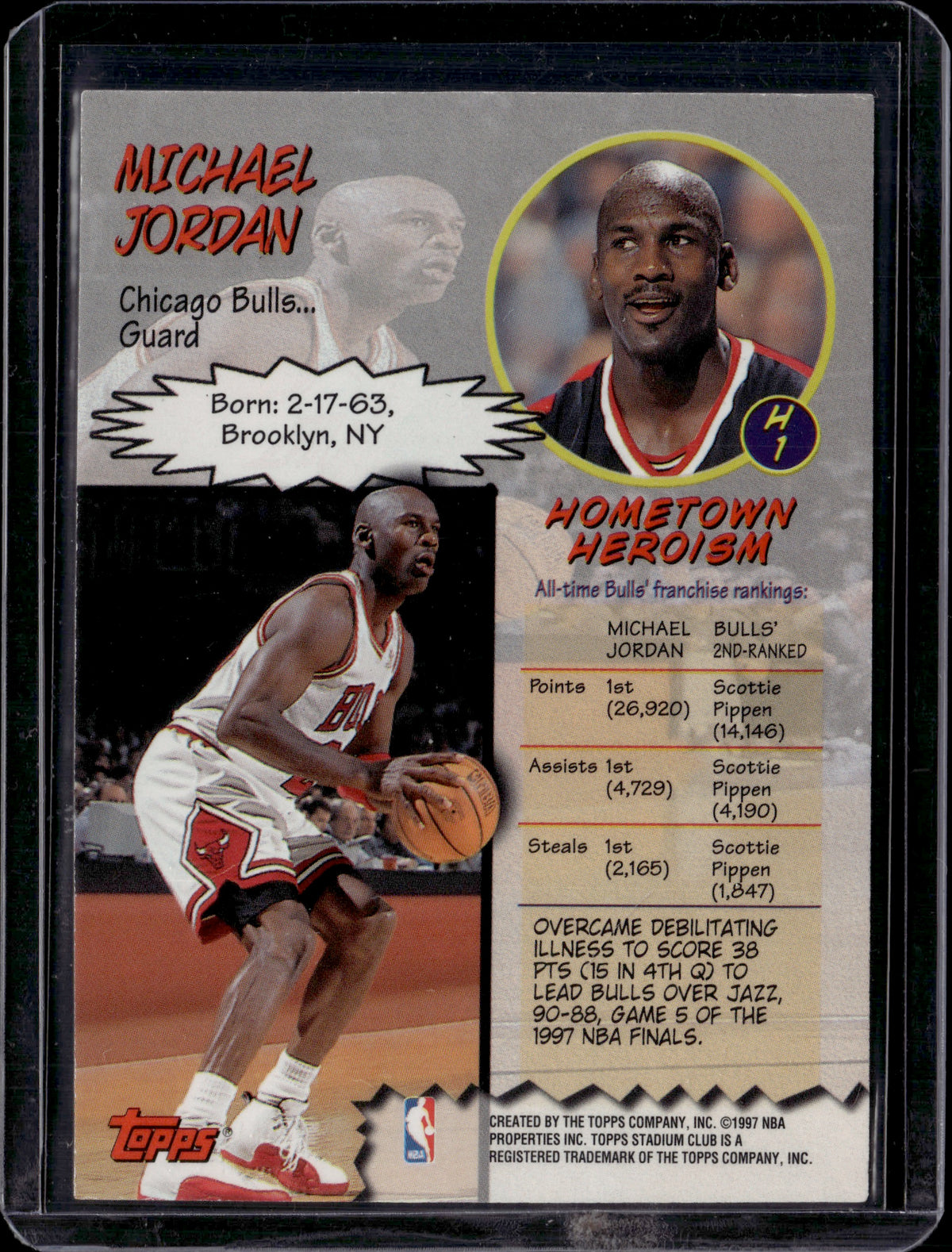 1997 Topps Stadium Club Hardcourt Heroics Michael Jordan #H1