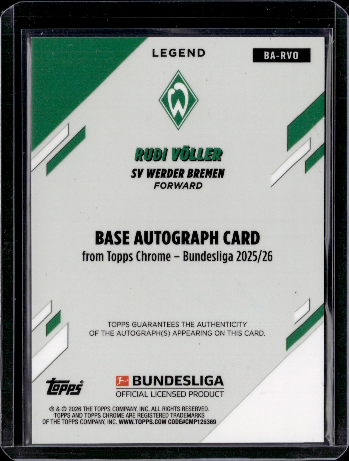 2026 Topps Chrome Bundesliga Rudi Völler #BA-RVO Auto /10
