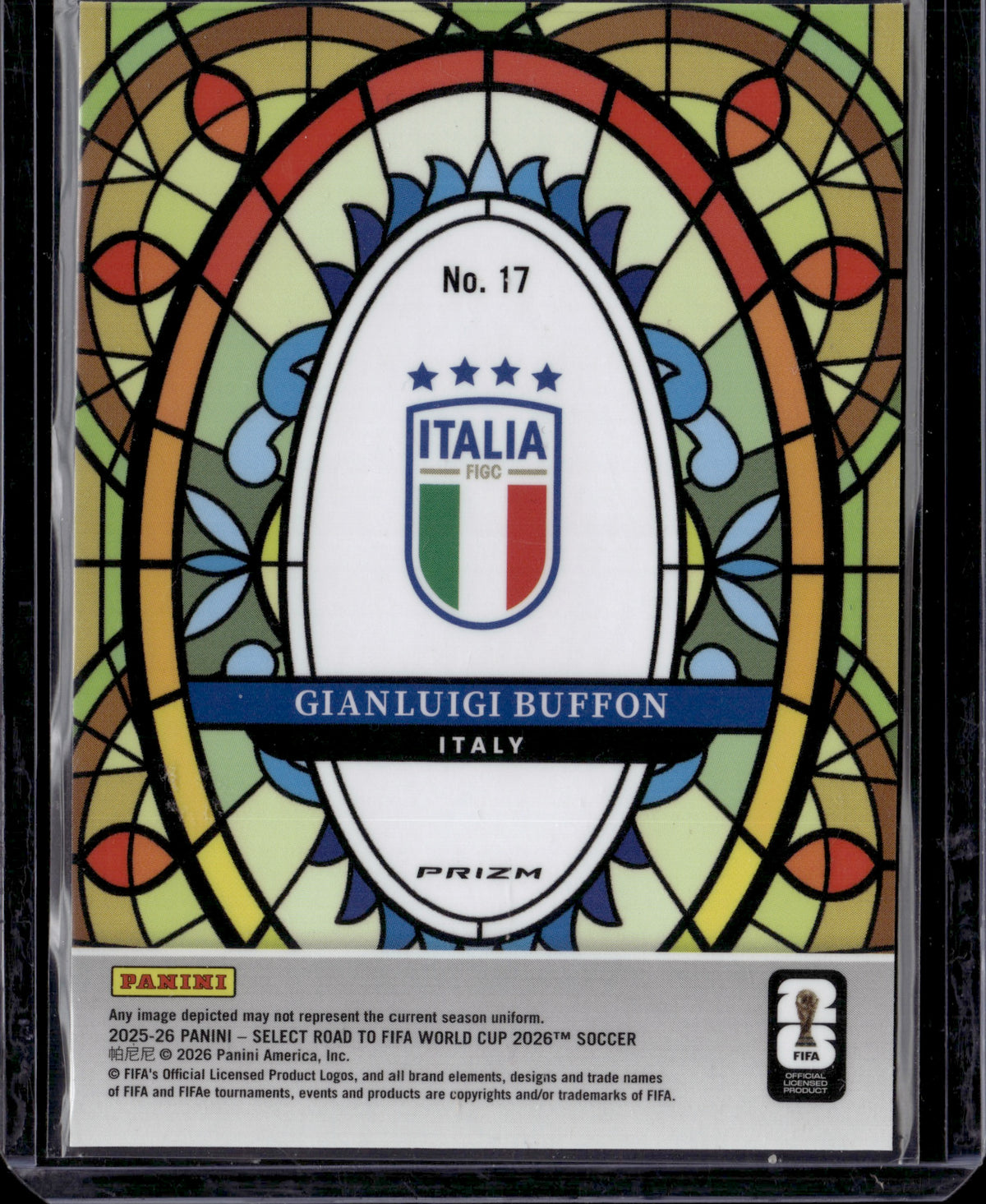 2026 Panini Select Road to FIFA World Cup Gianluigi Buffon #17 Stained Glass