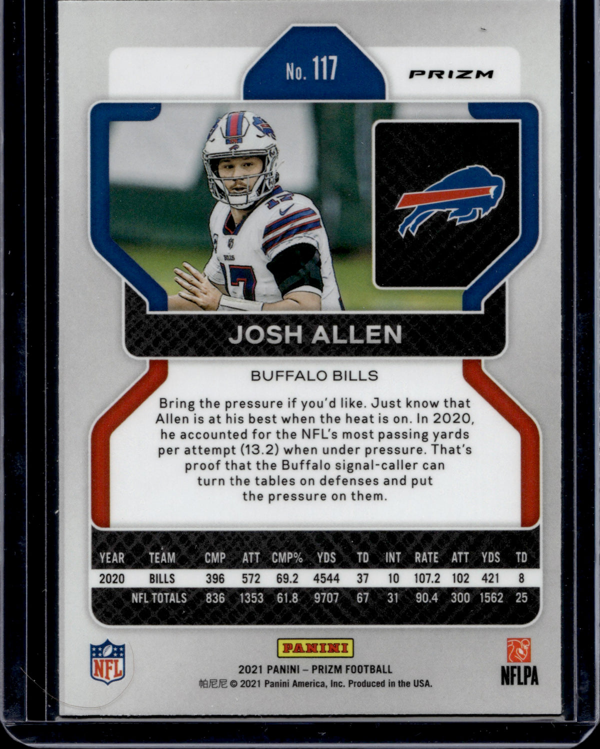 2021 Panini Prizm Football Josh Allen #117 Snakeskin SP