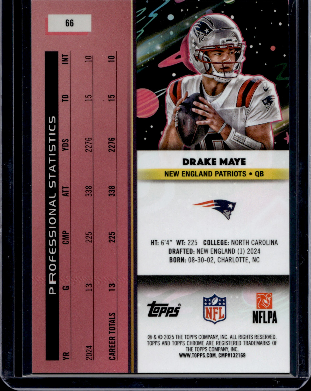 2025 Topps Chrome Drake Maye #66 Green /75