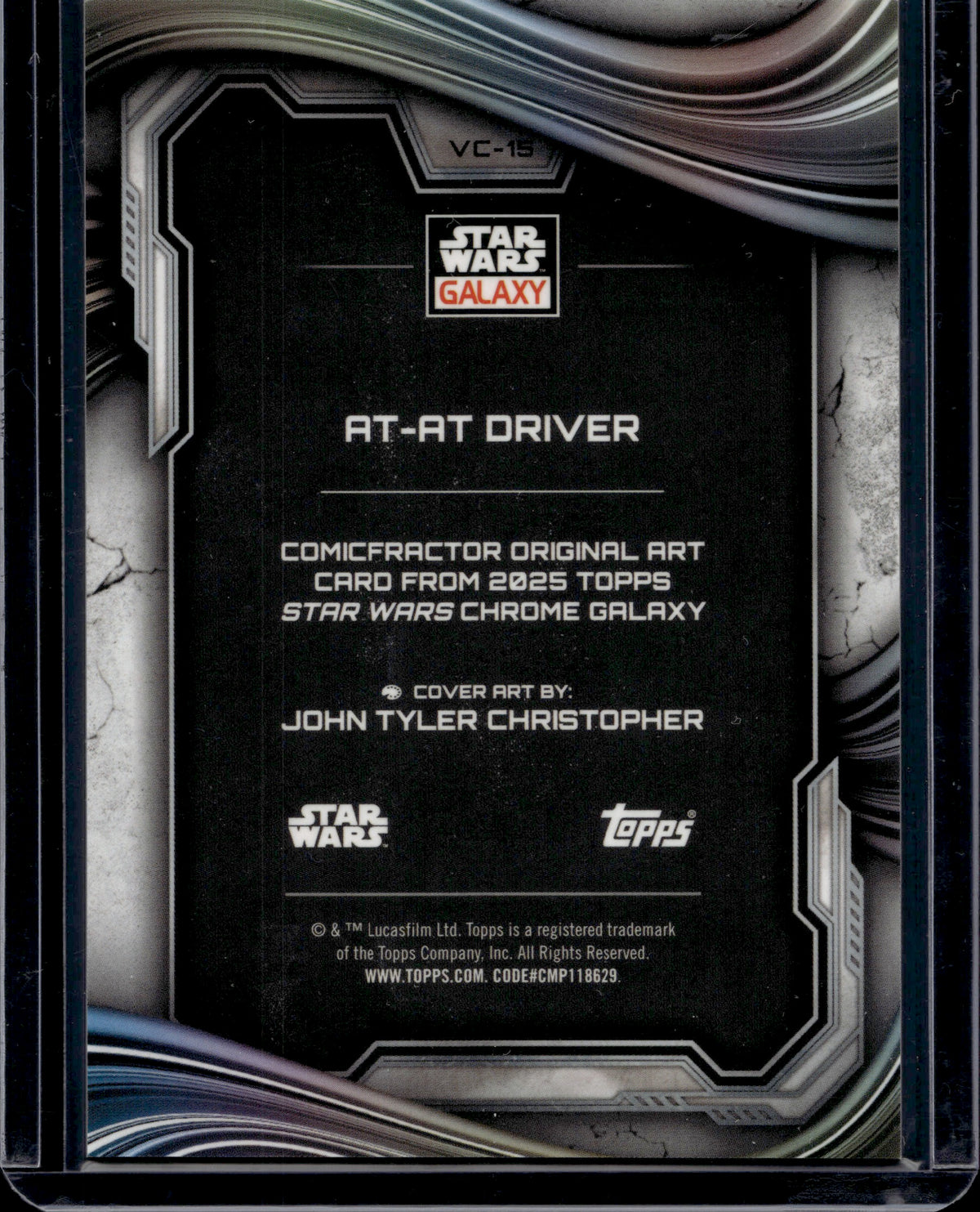 2025 Topps Star Wars Chrome Galaxy Comicfractor AT-AT Driver #VC-15
