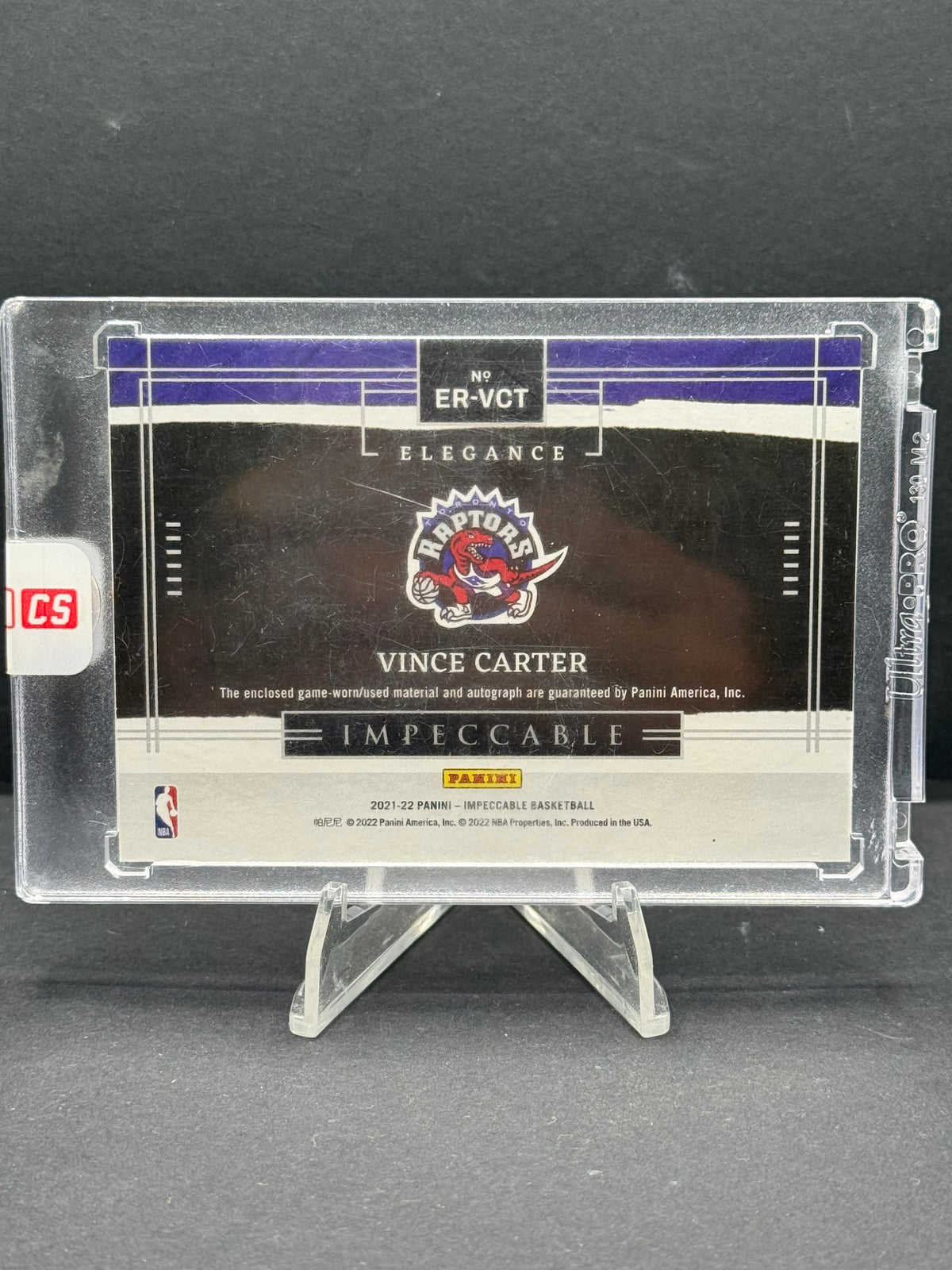 2021 Panini Impeccable Elegance Vince Carter #ER-VCT Patch Auto /25 Memorabilia