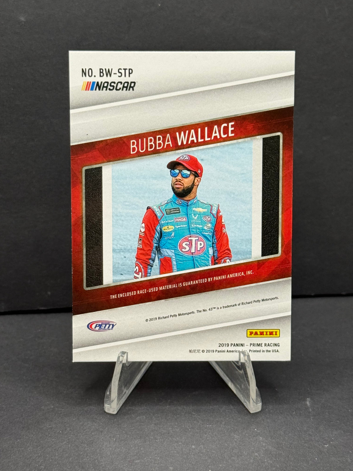 2019 Panini Prime Racing Bubba Wallace #BW-STP Patch 1/1 One of One Prime Jumbo