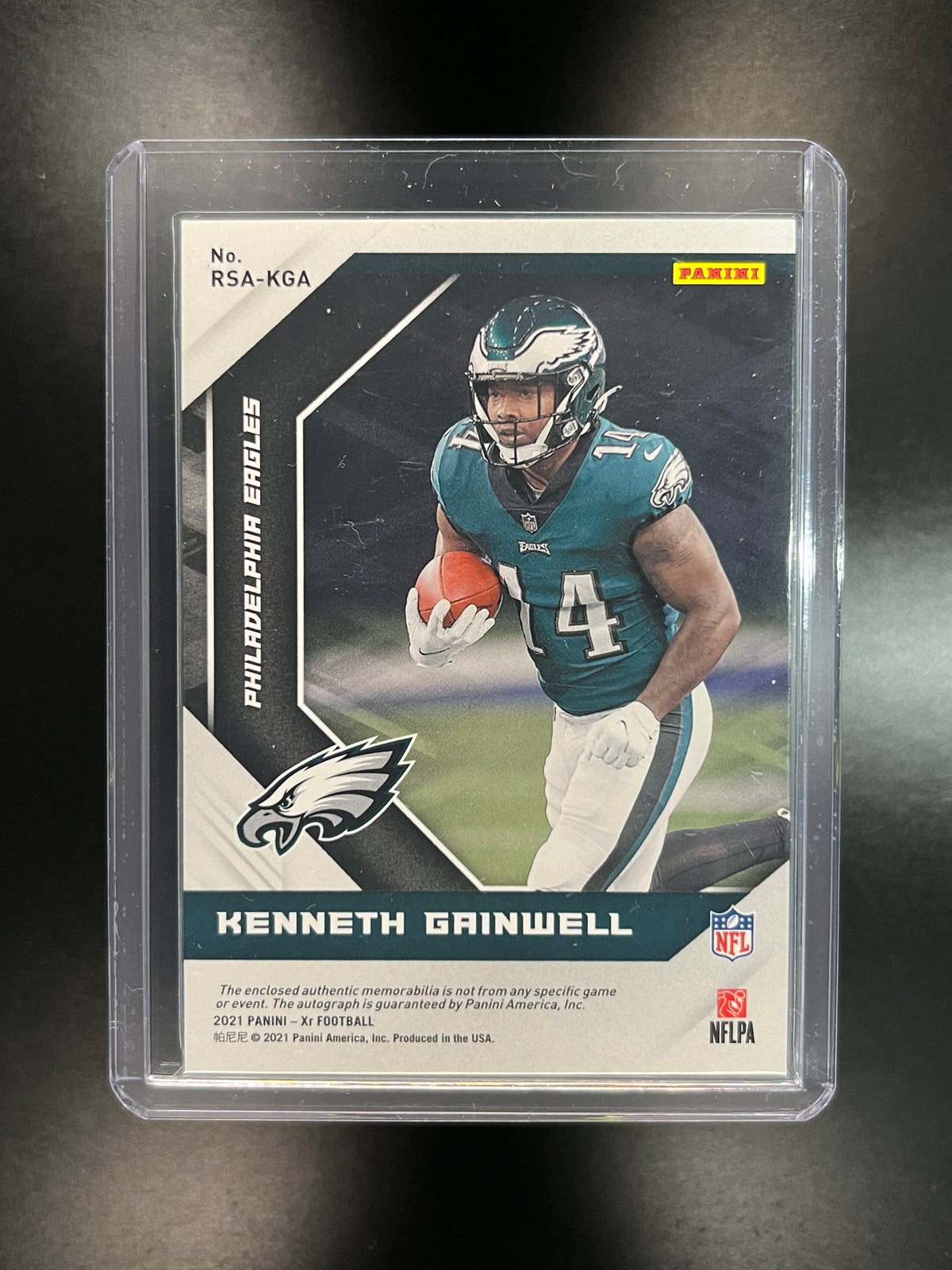 2021 Panini XR Kenneth Gainwell #RSA-KGA NFL Shield Patch Auto 1/1