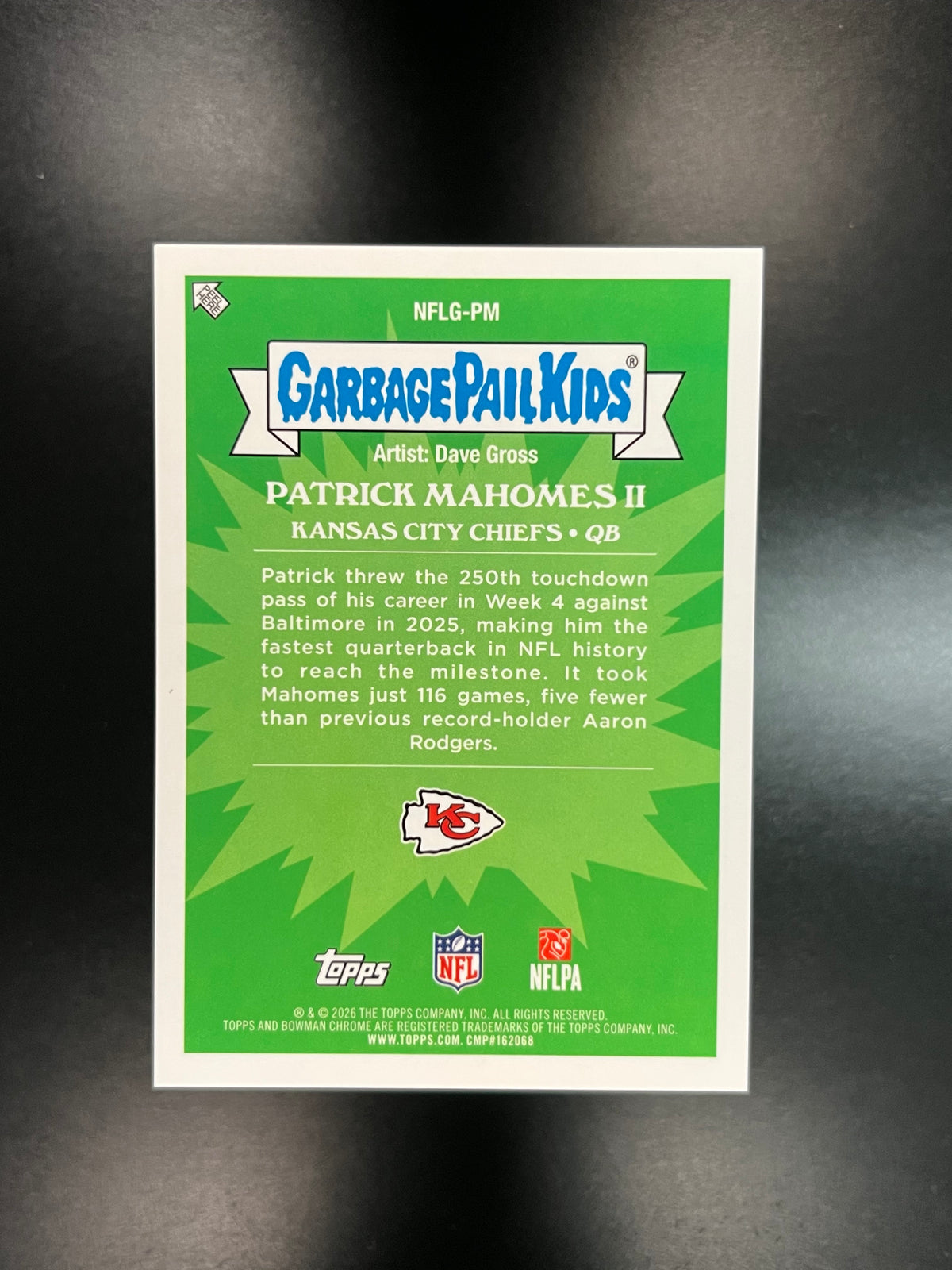 2026 Bowman Chrome x Garbage Pail Kids NFL Patrick Mahomes II Patrick Mahomes SP