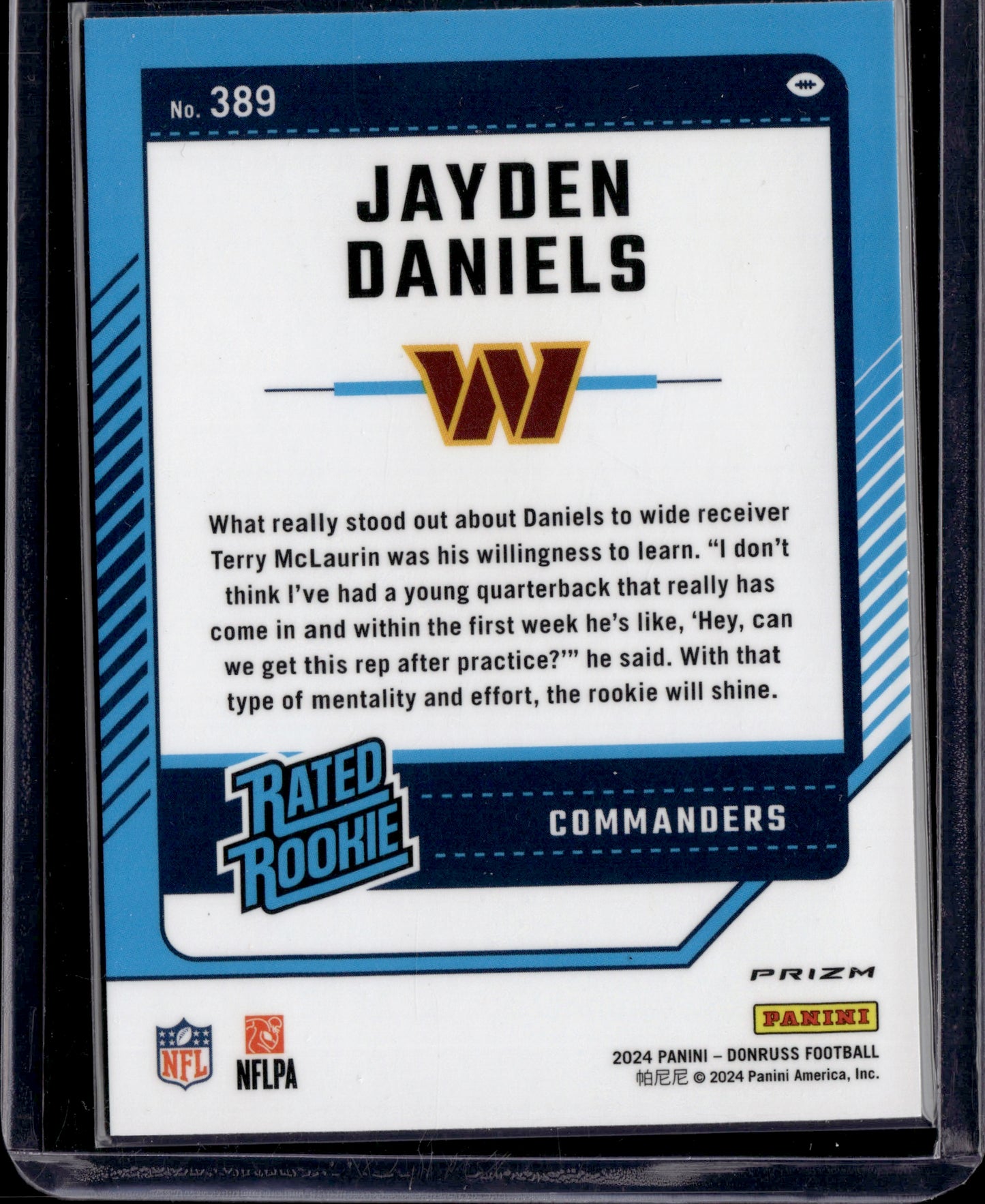 2024 Panini Donruss Optic Jayden Daniels Silver #389