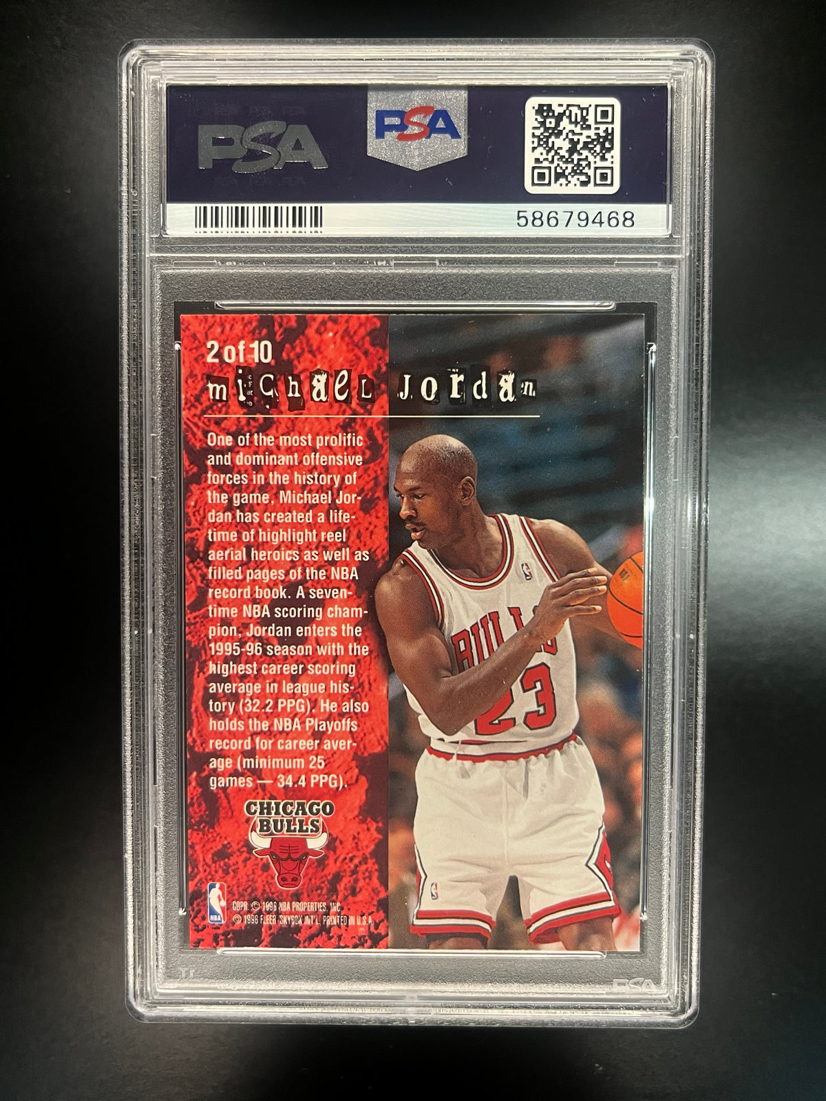 1995 Fleer Total O Michael Jordan #2 Hot Packs PSA 8