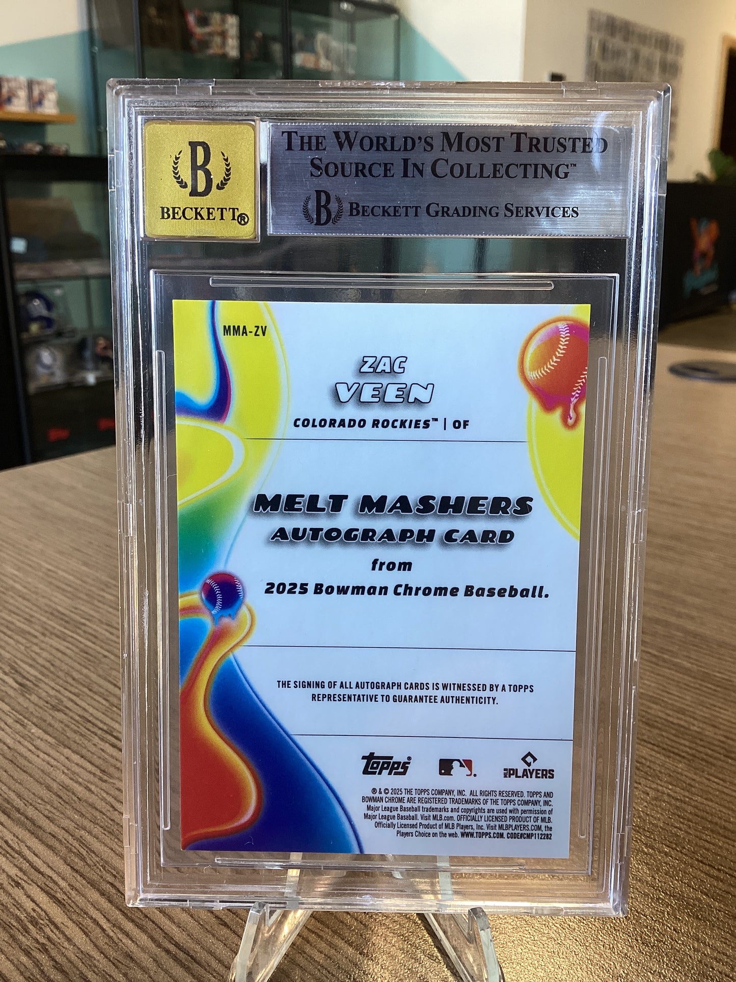 2025 Bowman Chrome Melt Mashers Autographs Zac Veen #MMAZV BGS 9