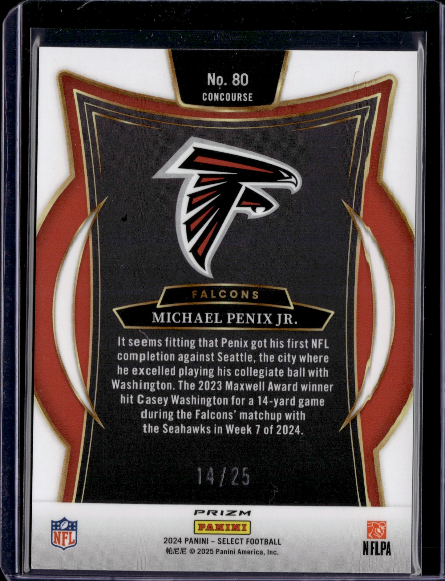 2025 Panini Select Football Michael Penix Jr. #80 Concourse /25