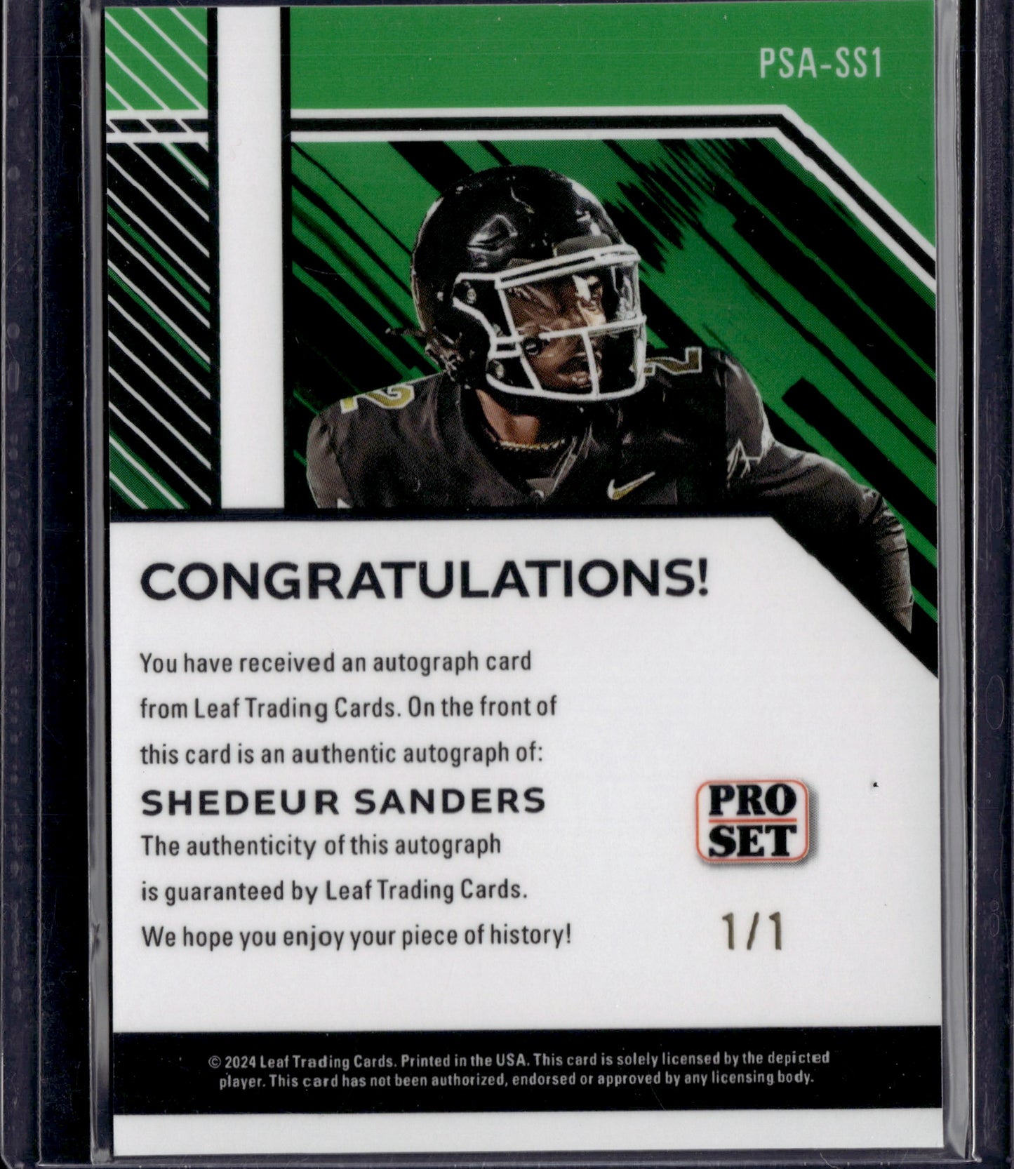 2024 Leaf Pro Set Shedeur Sanders #PSA-SS1 1/1